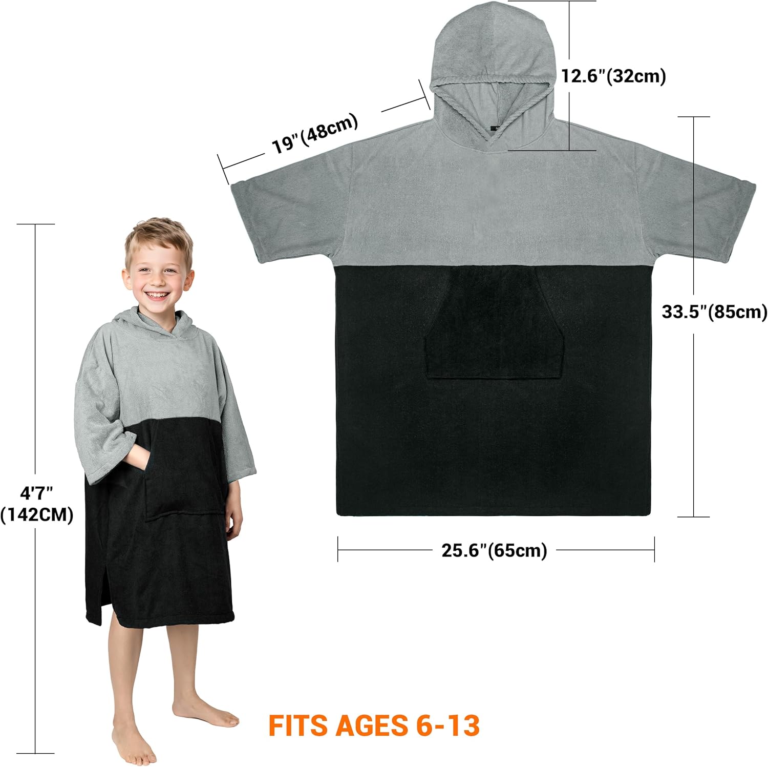 Zingtto Kids Hooded Beach Towel Surf Poncho