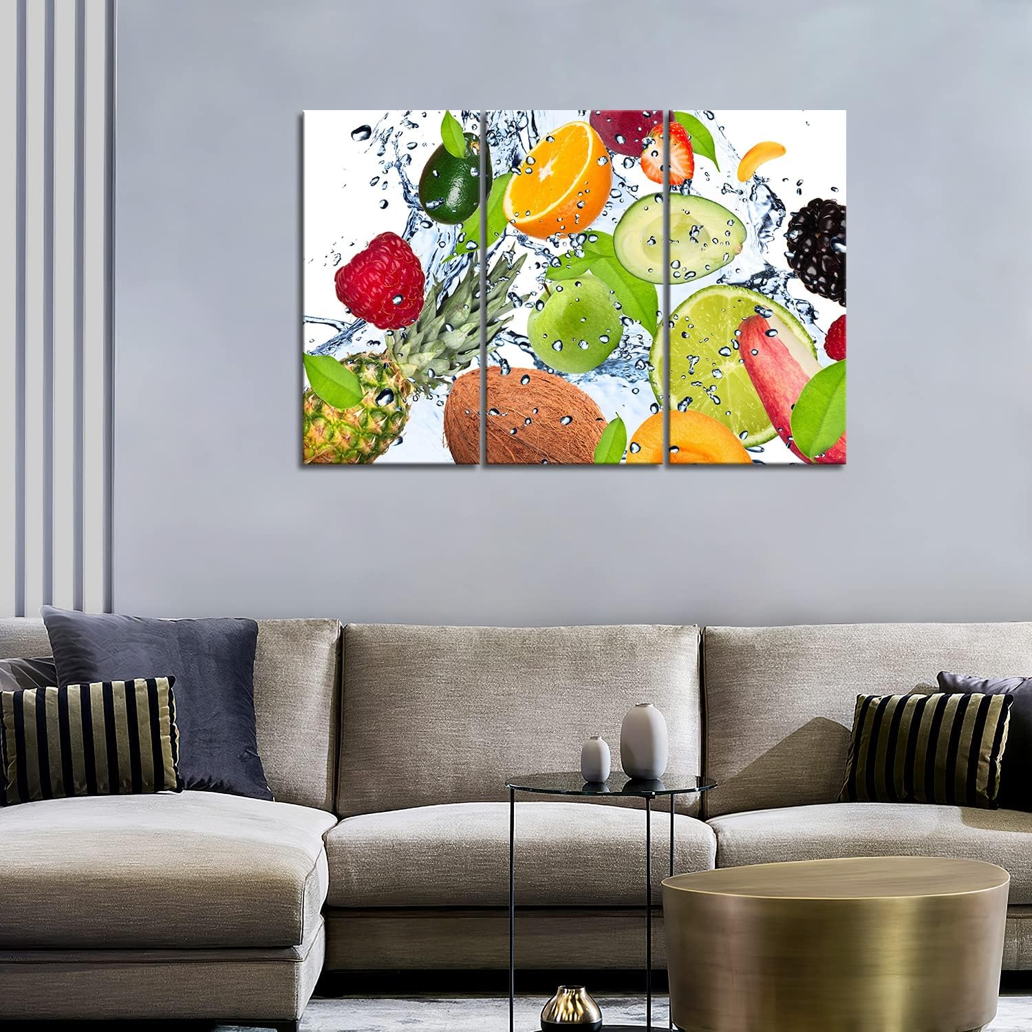 Colorful Fruit Wall Art 3 Panel Canvas Print