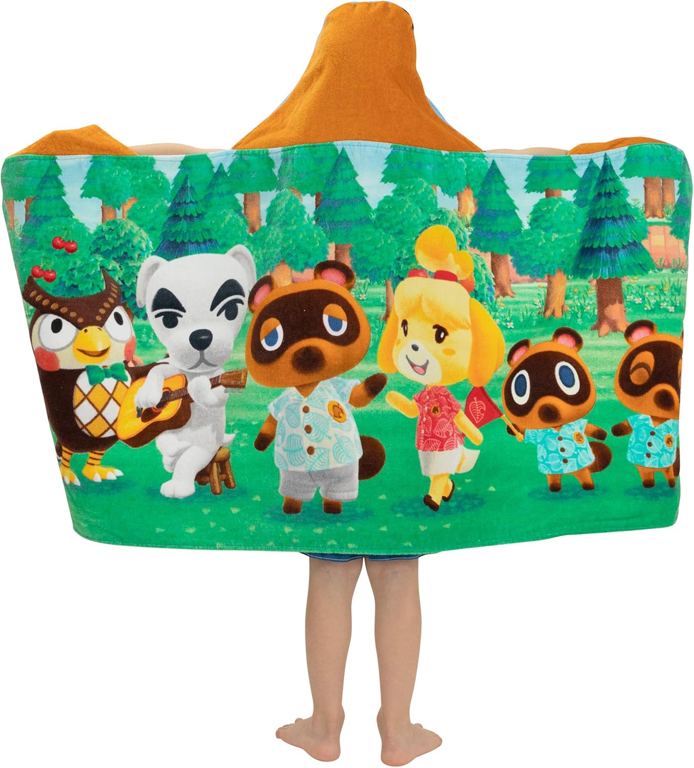 Franco Kids Bath Towel Wrap with Animal Crossing Design