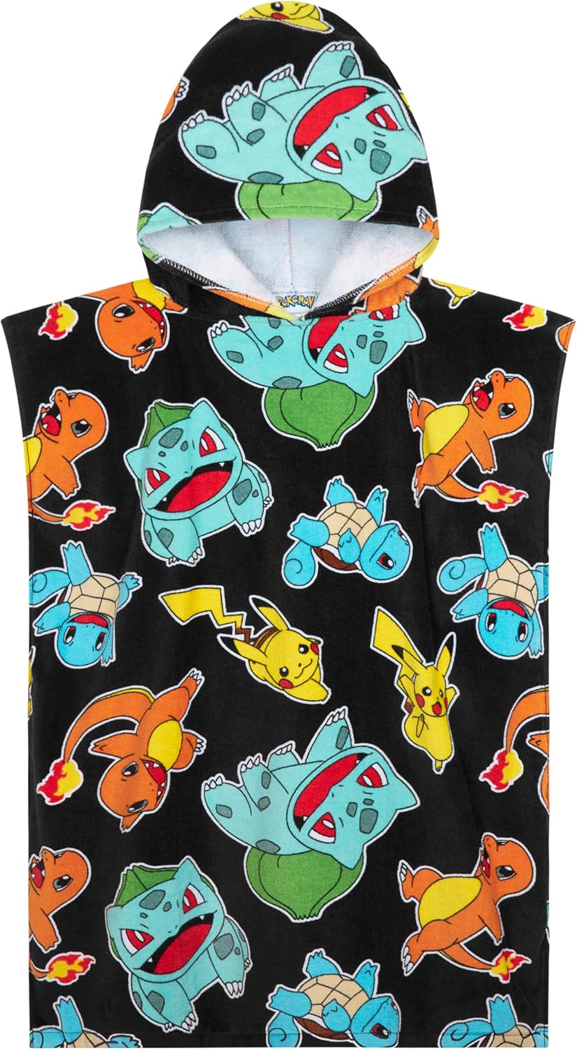 Pokemon Bath Towels Kids Teens Hooded 100 Cotton