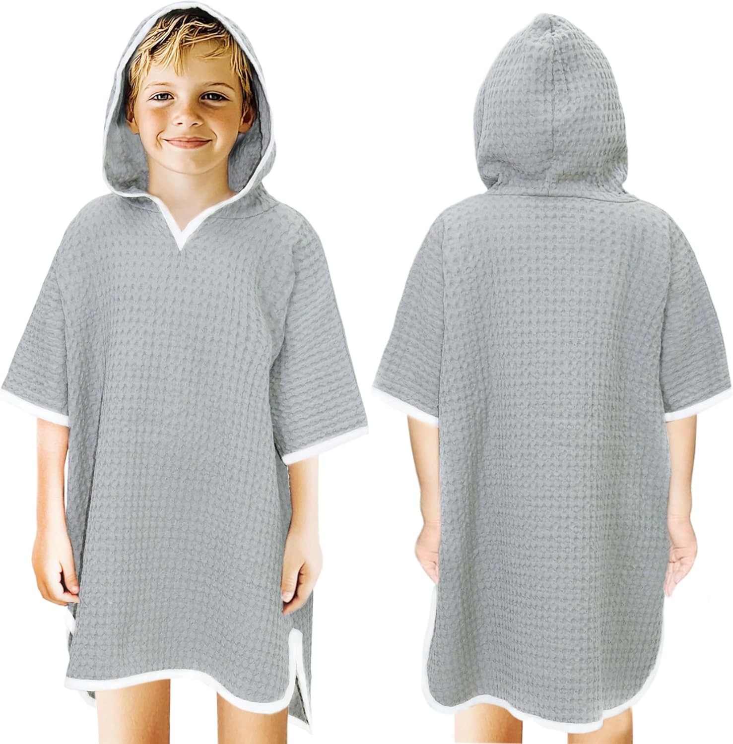 Original Kids Hooded Towel Poncho - Grey