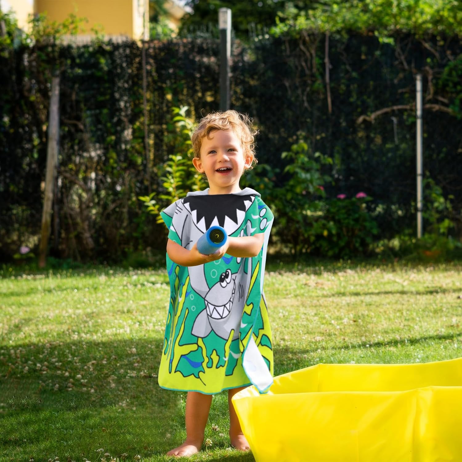Shark Hooded Bath Towel for Kids 2-4 Years