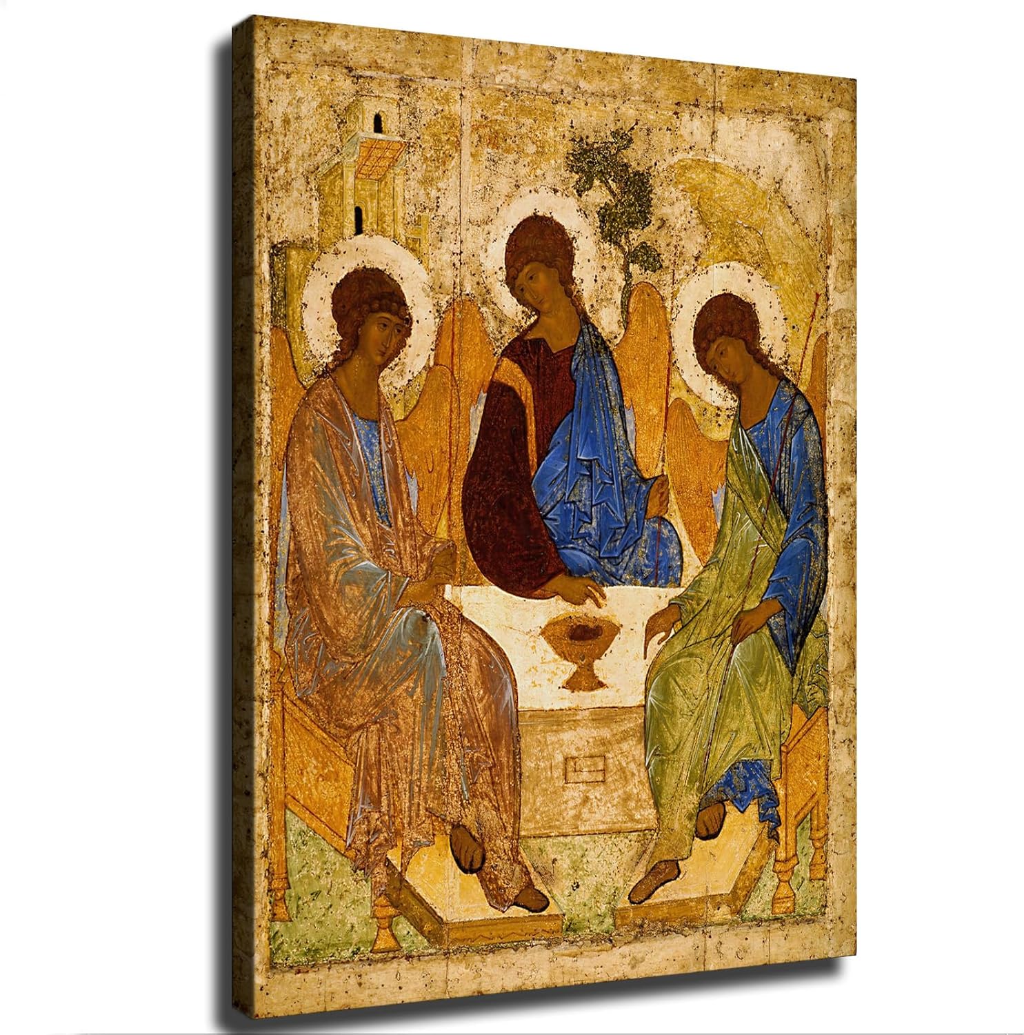Holy Trinity Painting Poster Canvas Wall Art Framed 12x16 Inch