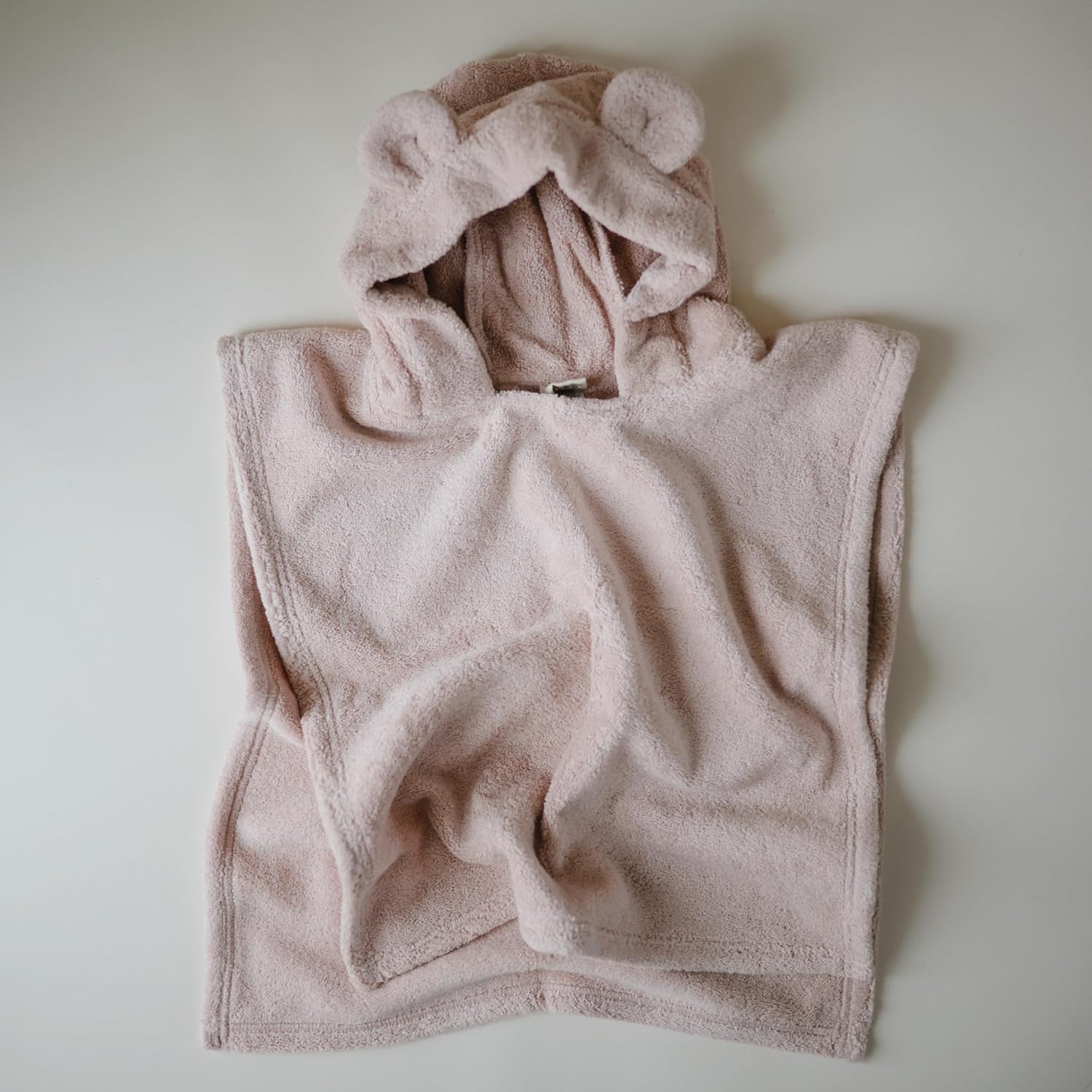 Mushie Poncho Towel for Toddlers and Kids Blush