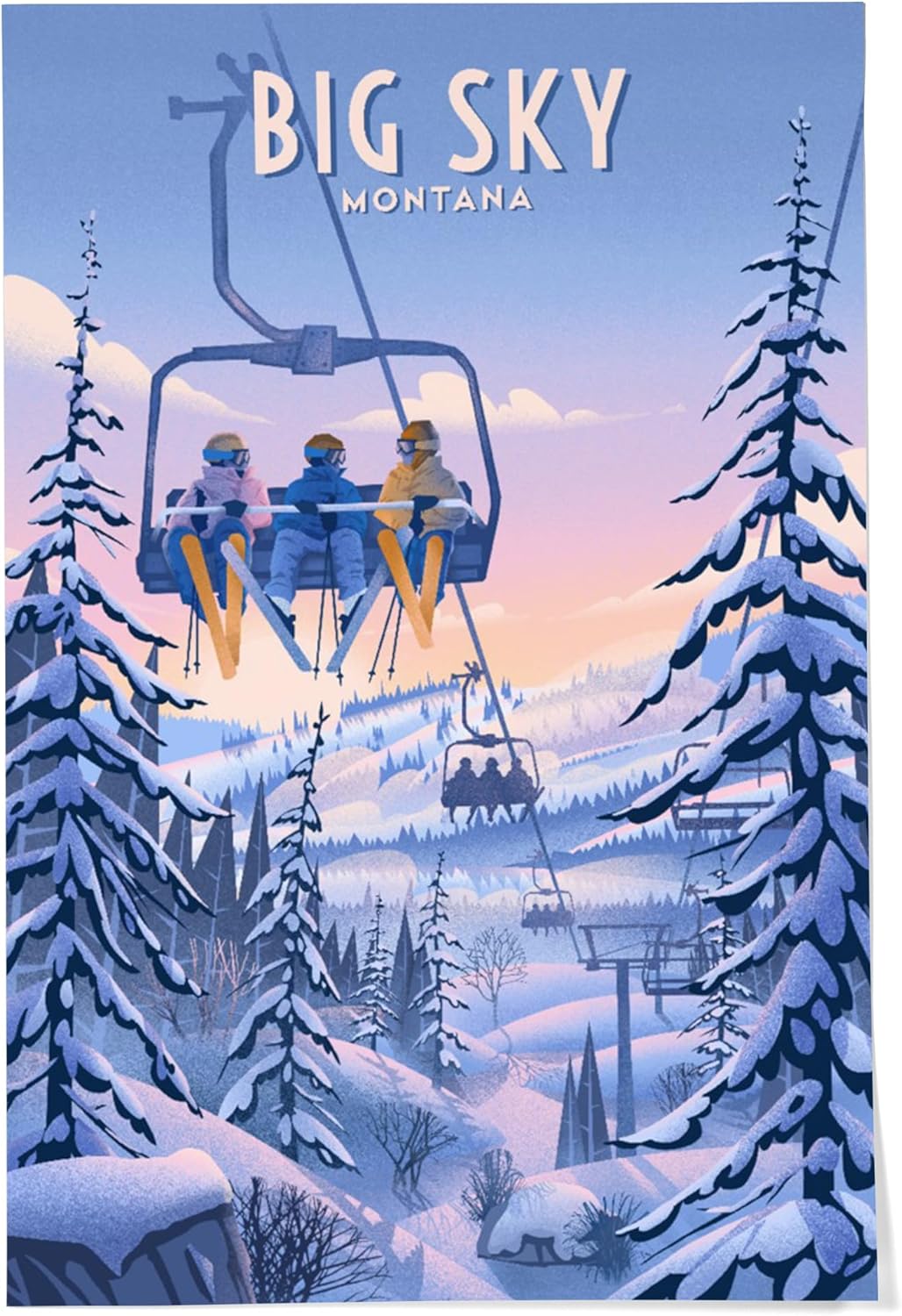 Lantern Press 24x36 Inch Giclee Print Big Sky Montana