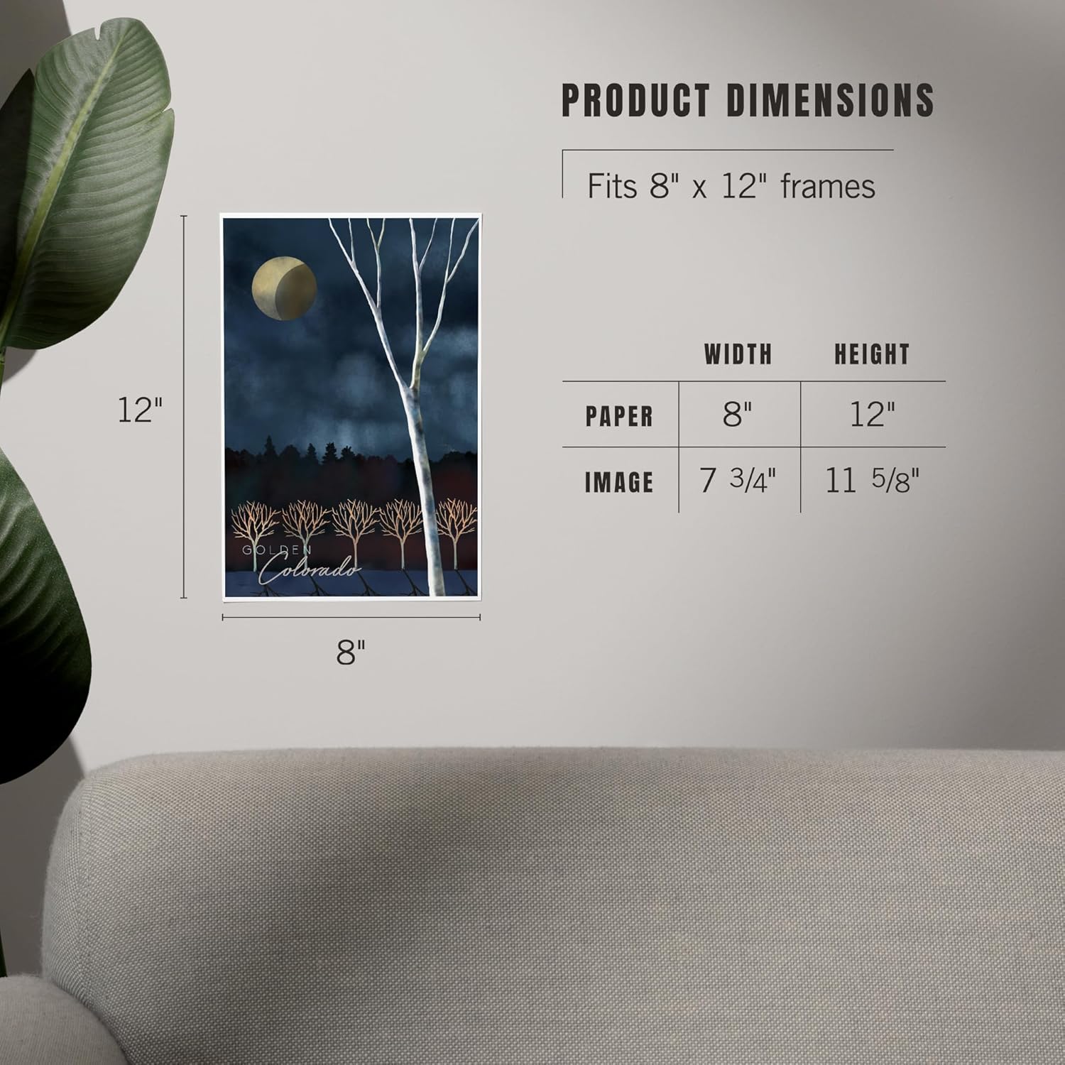 Lantern Press 8x12 Art Print Winter Night Sky