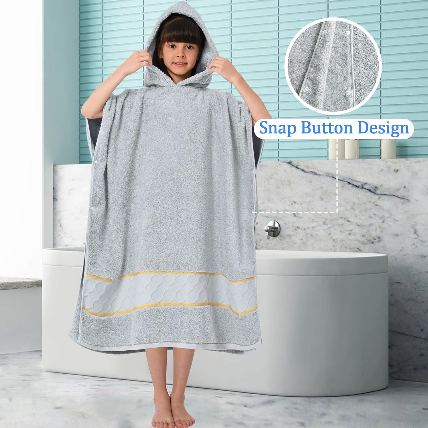 VOOVA MOVAS Thick Hooded Bath Towel for Kids 8-14 Years
