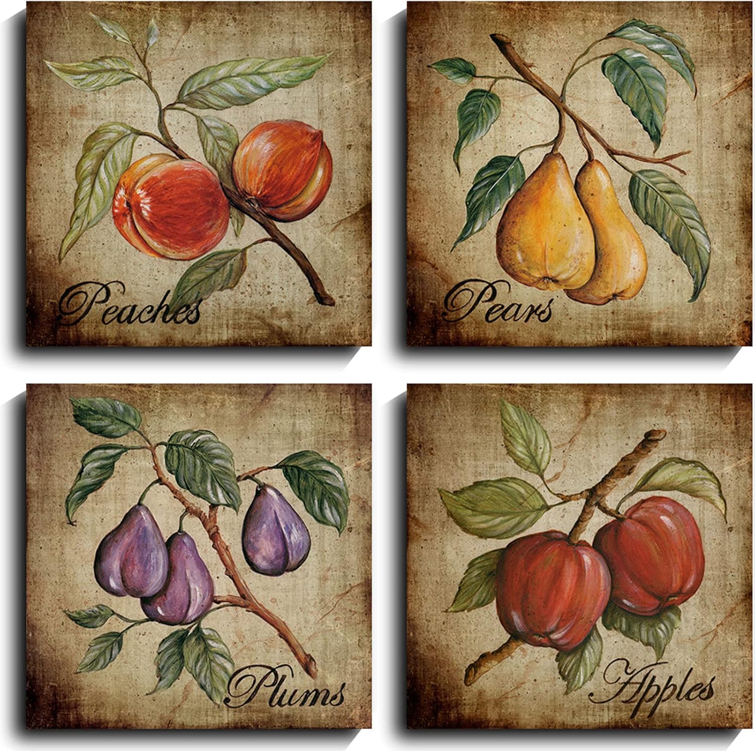 NLKTIYC Fruit Wall Art Set 4 Panels Canvas Print