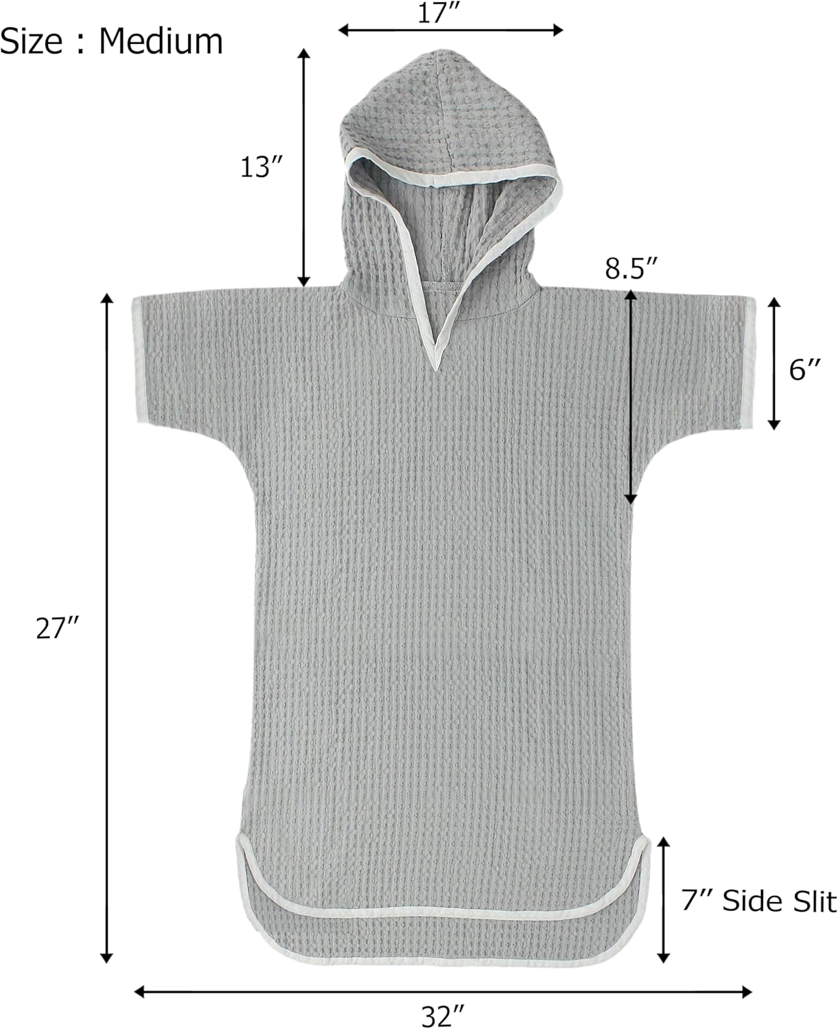 Original Kids Hooded Towel Poncho - Grey