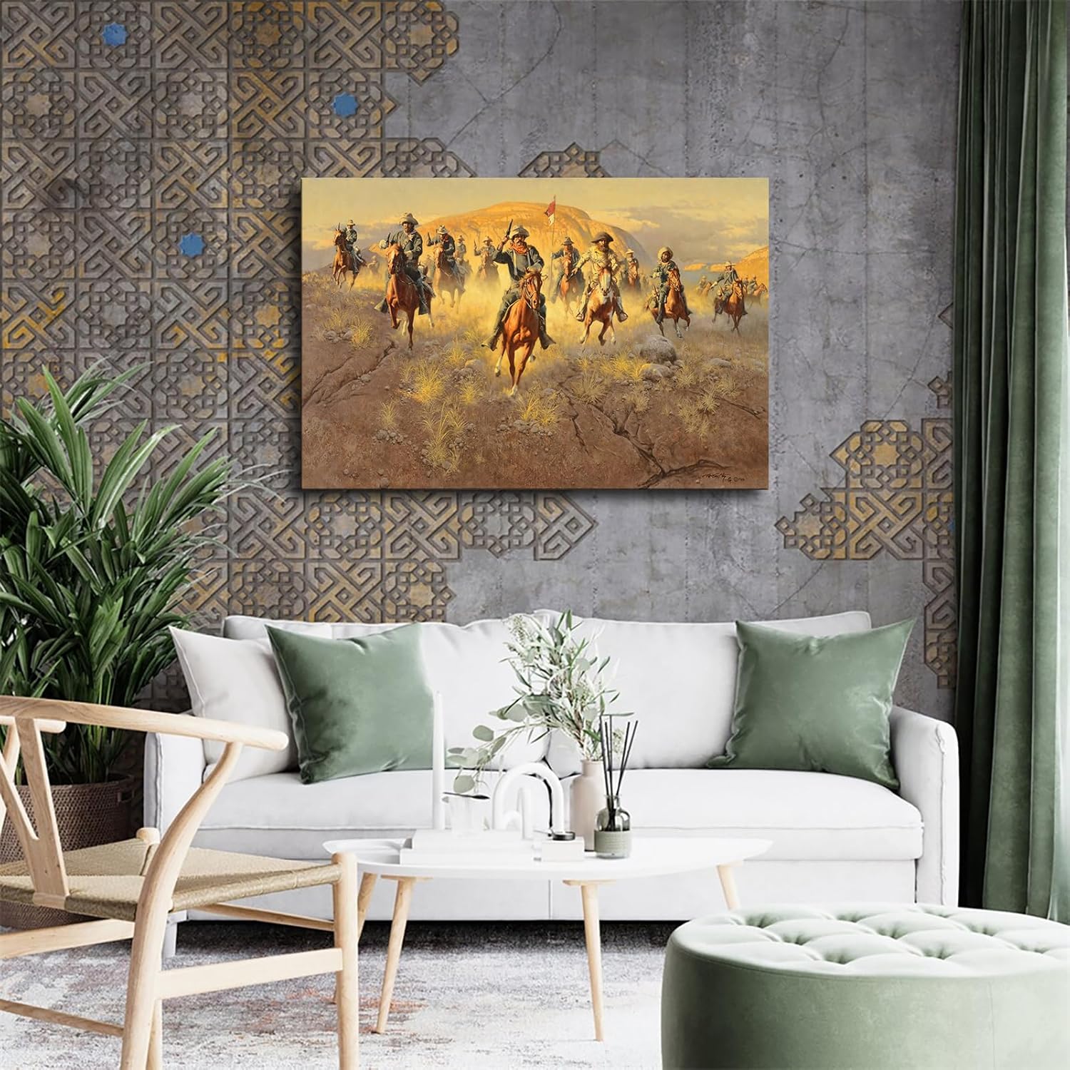 Buffalo Soldiers Framed Canvas Wall Art Poster