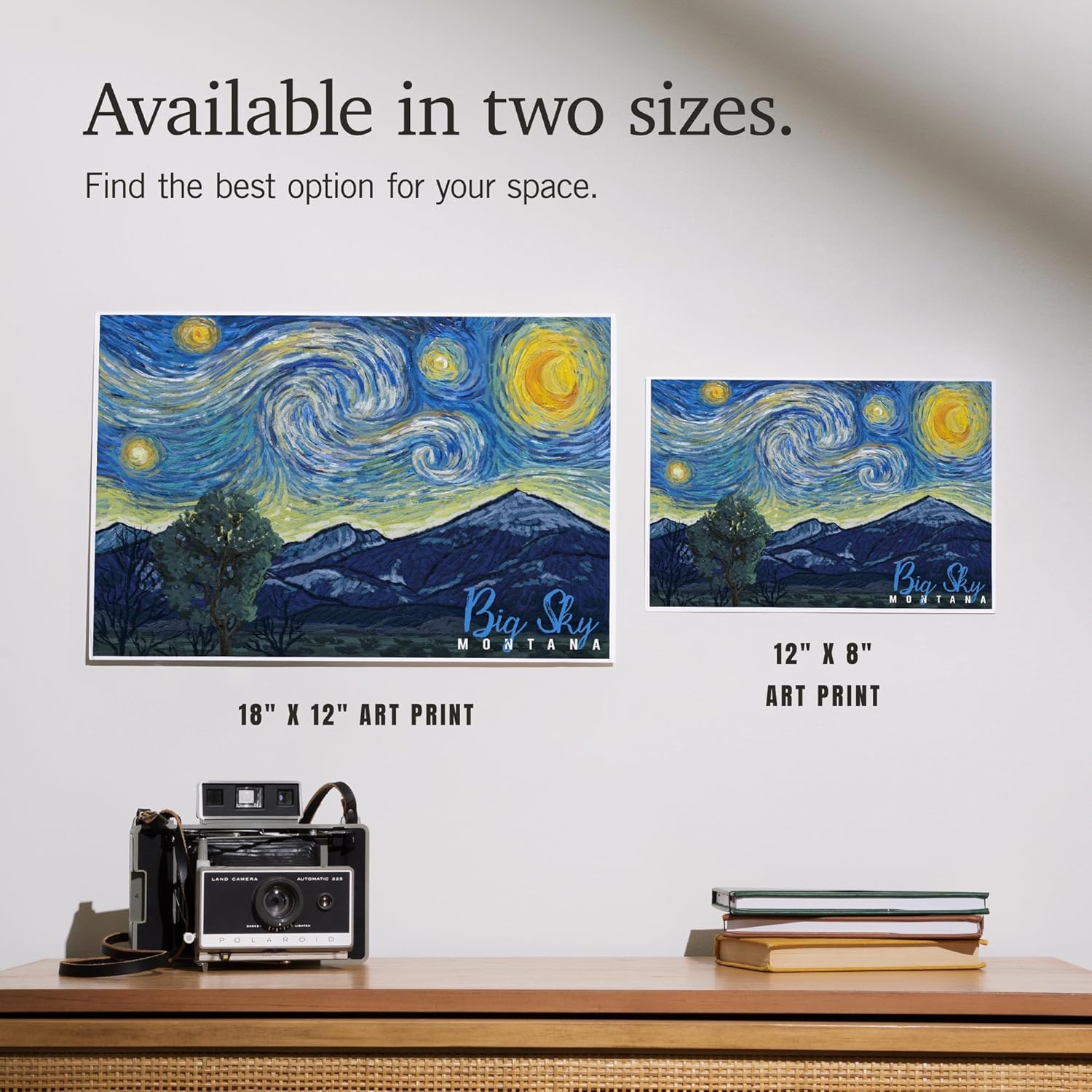 Lantern Press 8x12 Art Print Big Sky Montana Starry Night