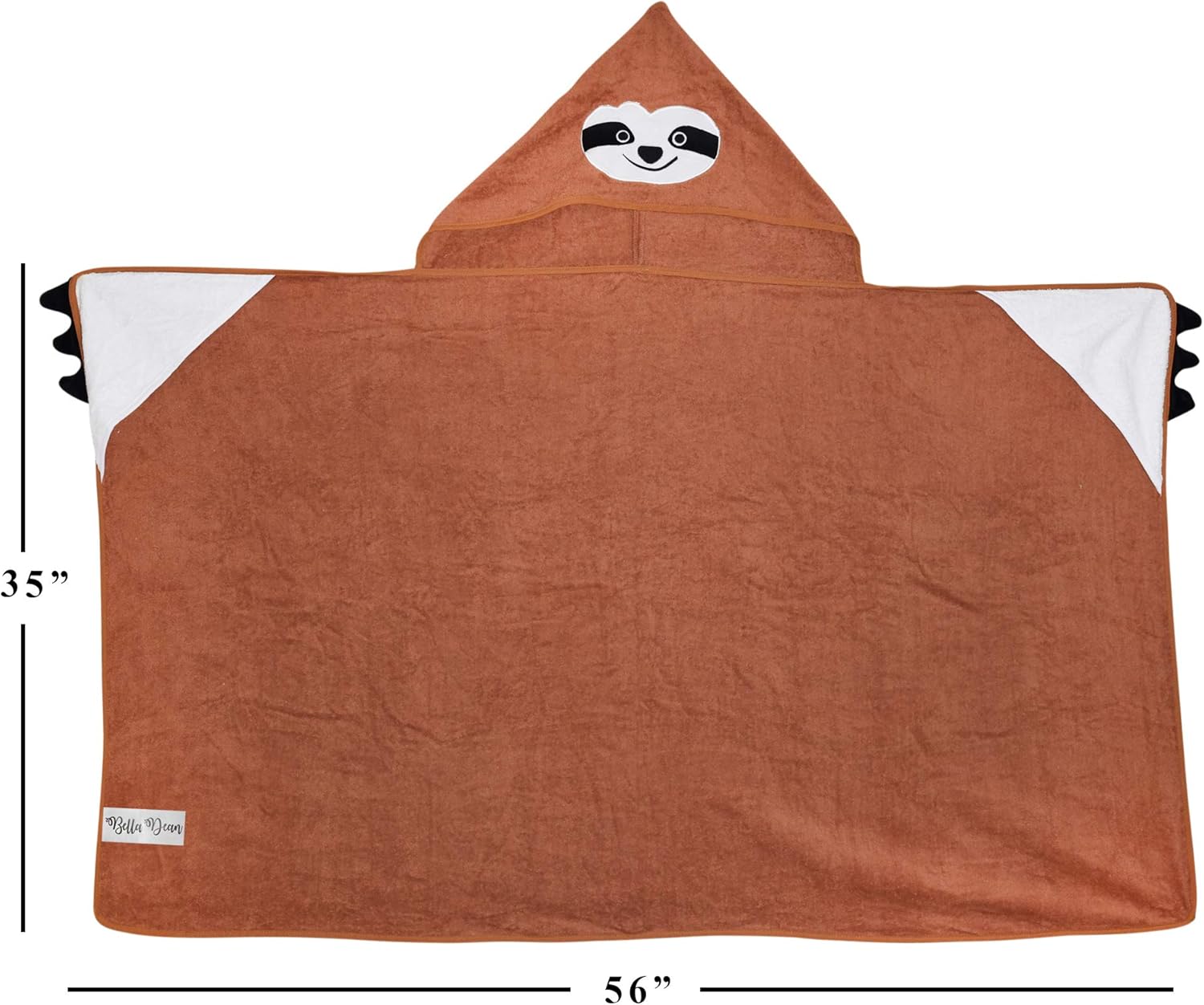 BellaDean Hooded Bath Towel for Big Kids Teens Brown