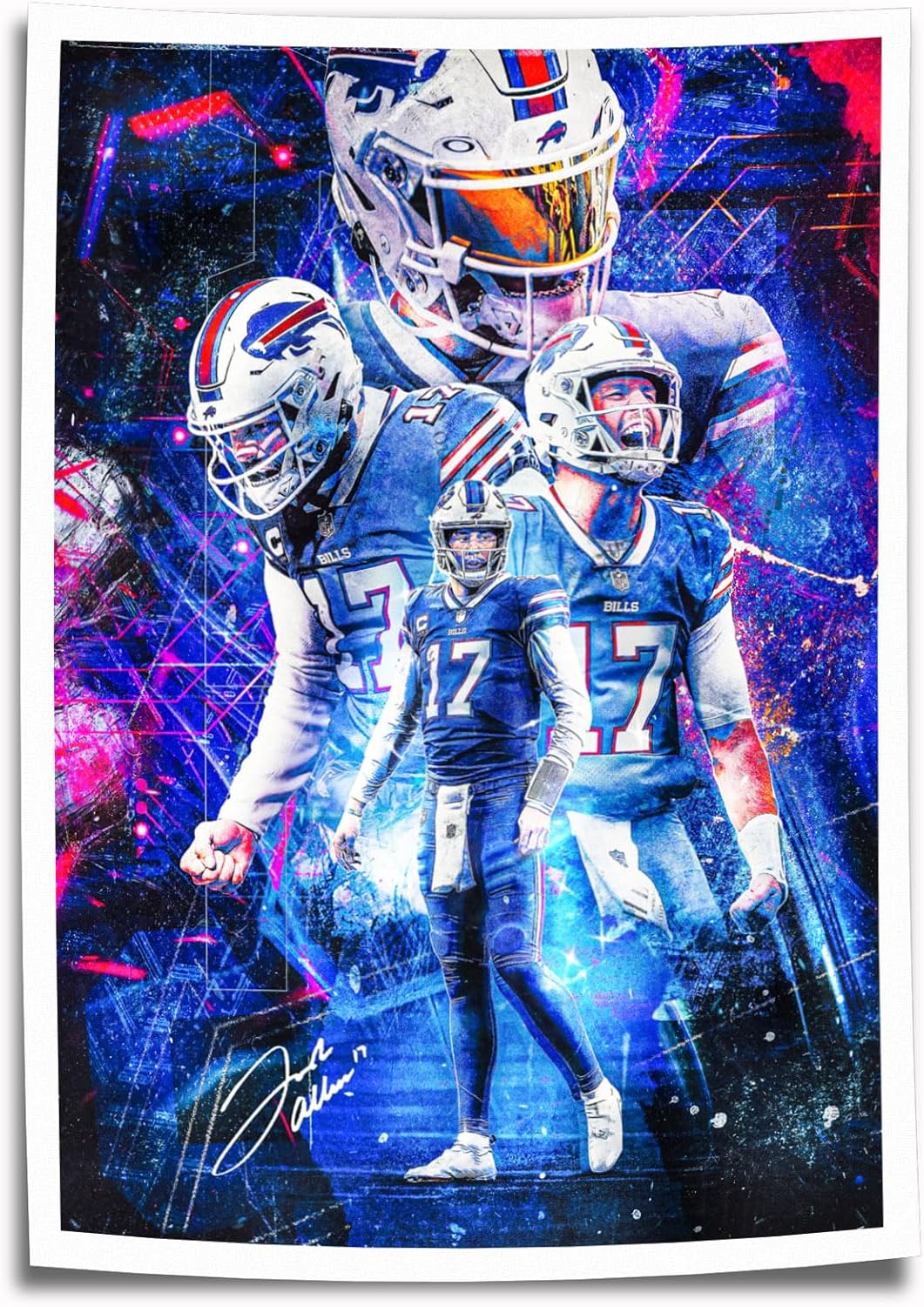 PixelTide Josh Allen Poster Unframed 12x18 Inches