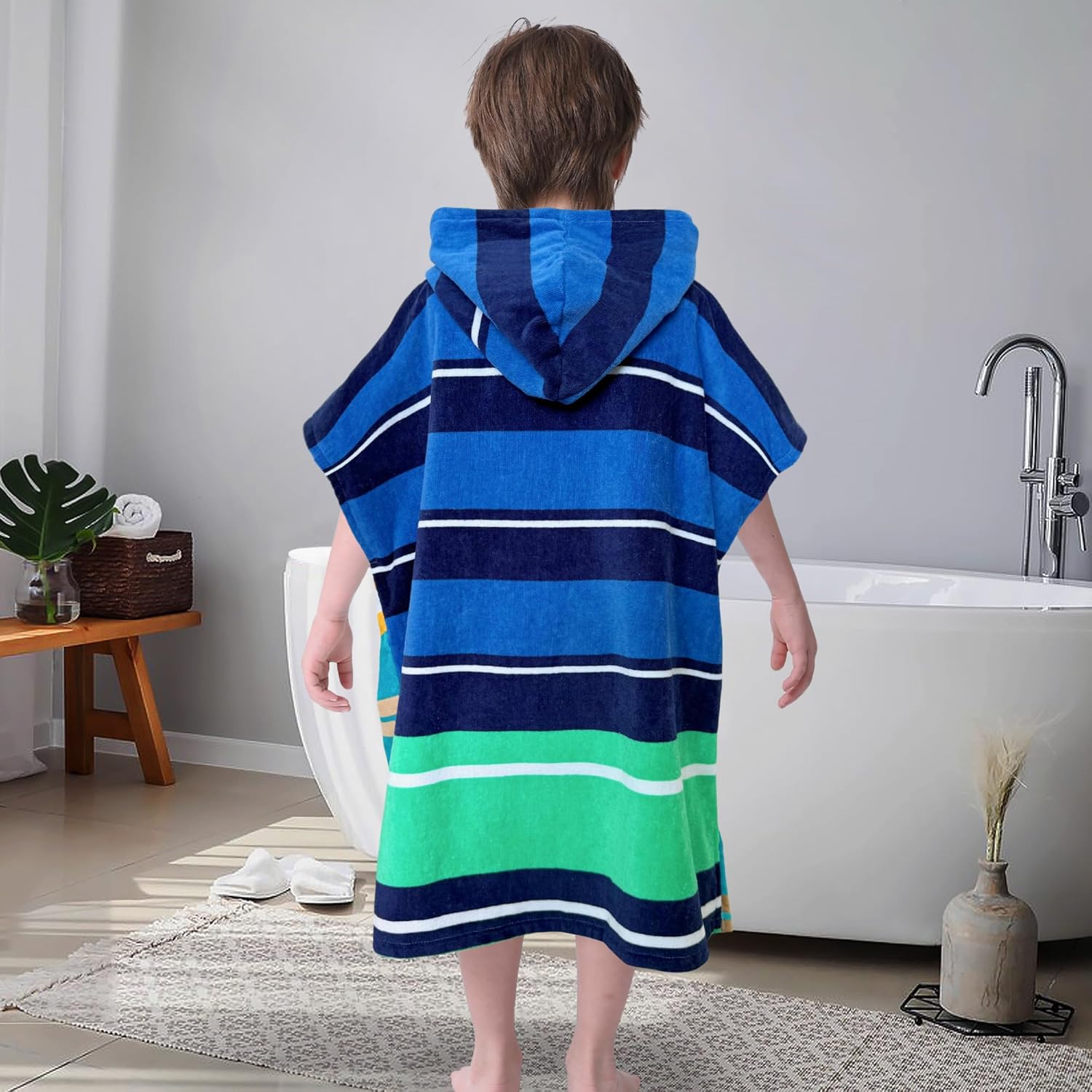 VOOVA MOVAS Surf Poncho Towels with Pockets for Kids 4-8 Years
