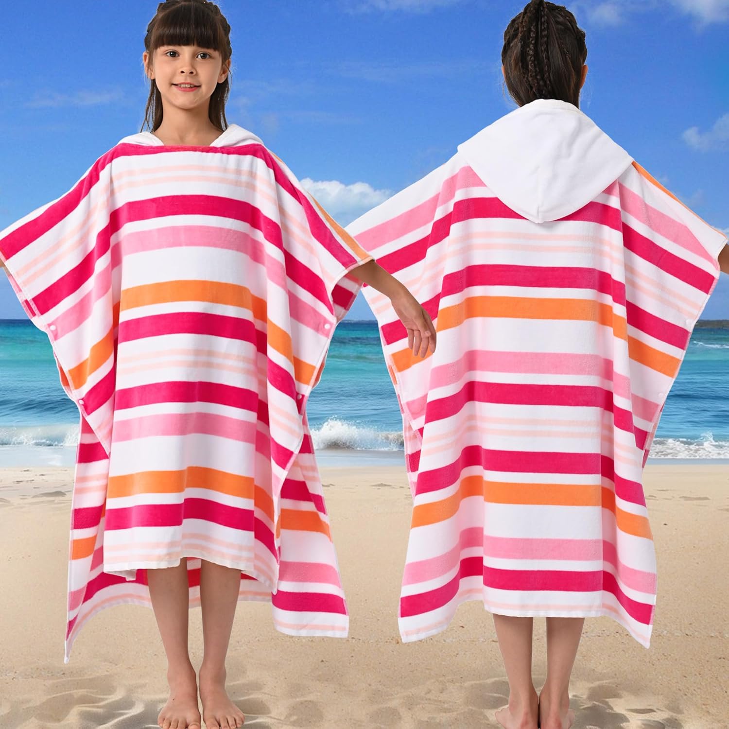 VOOVA MOVAS Hooded Poncho Towel for Teens 8-16 Years