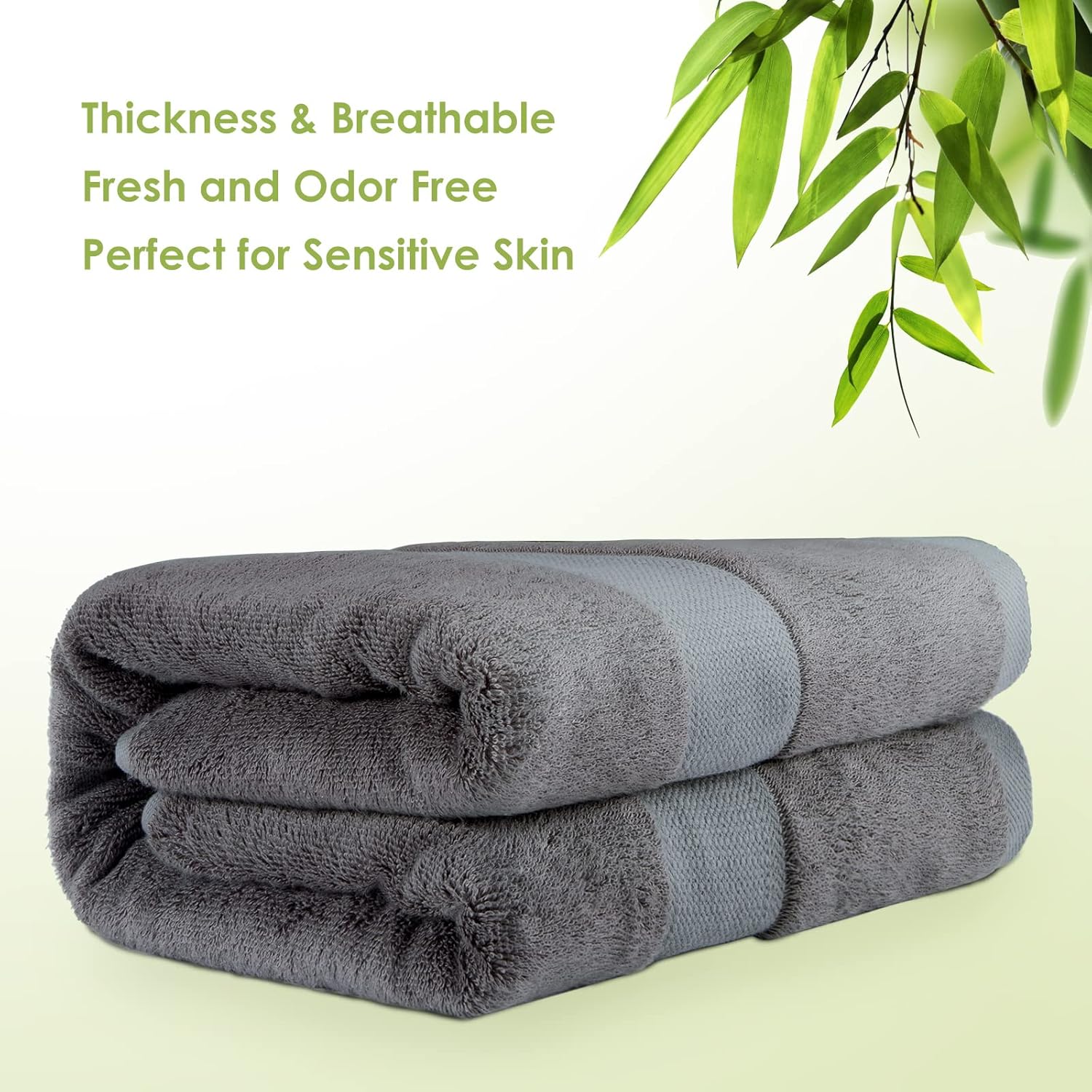 CANFOISON Extra Large Bath Towel - Dark Grey 35 x 70