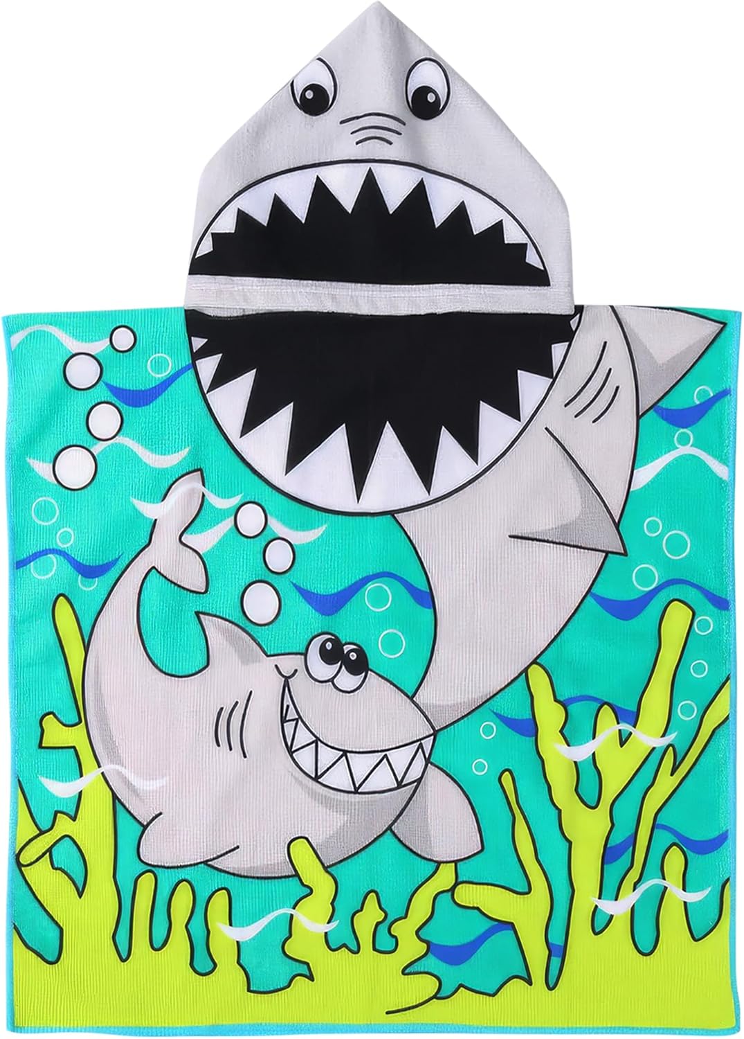 Shark Hooded Bath Towel for Kids 2-4 Years
