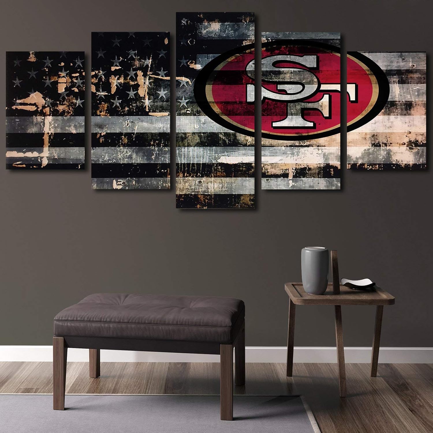 San Francisco 49ers Football Poster Set 5 Pieces Framed Wall Art