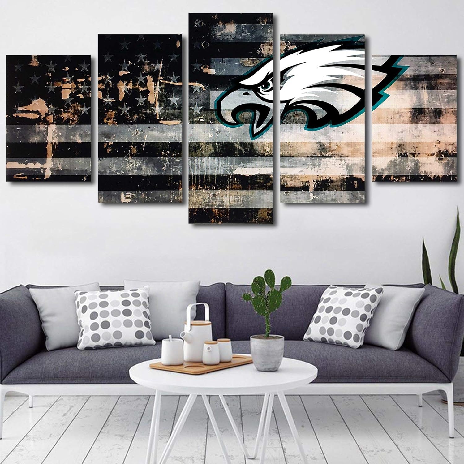 Philadelphia Sports Teams Canvas Wall Art Poster 5 Pieces