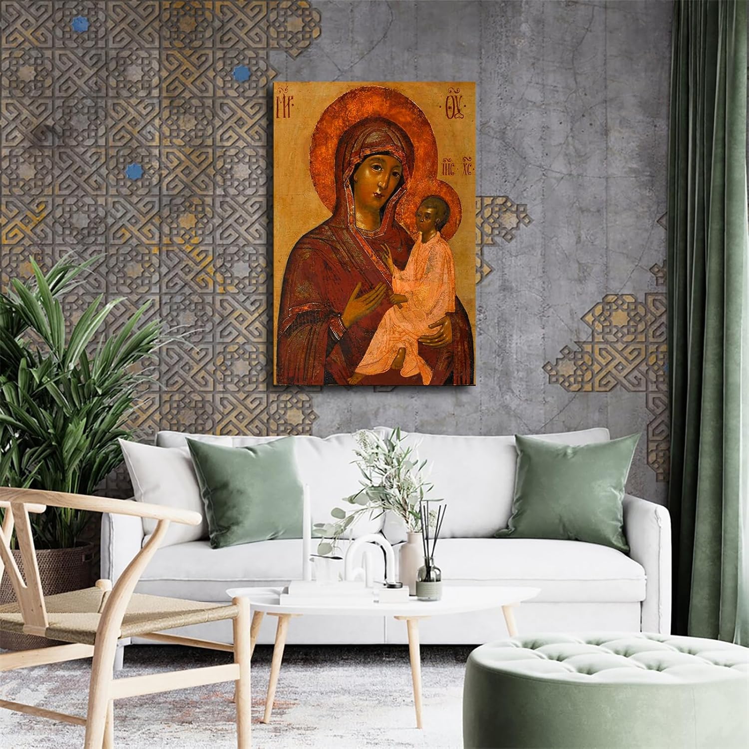 Our Lady Madonna and Child Orthodox Icon Canvas Poster Wall Art Print