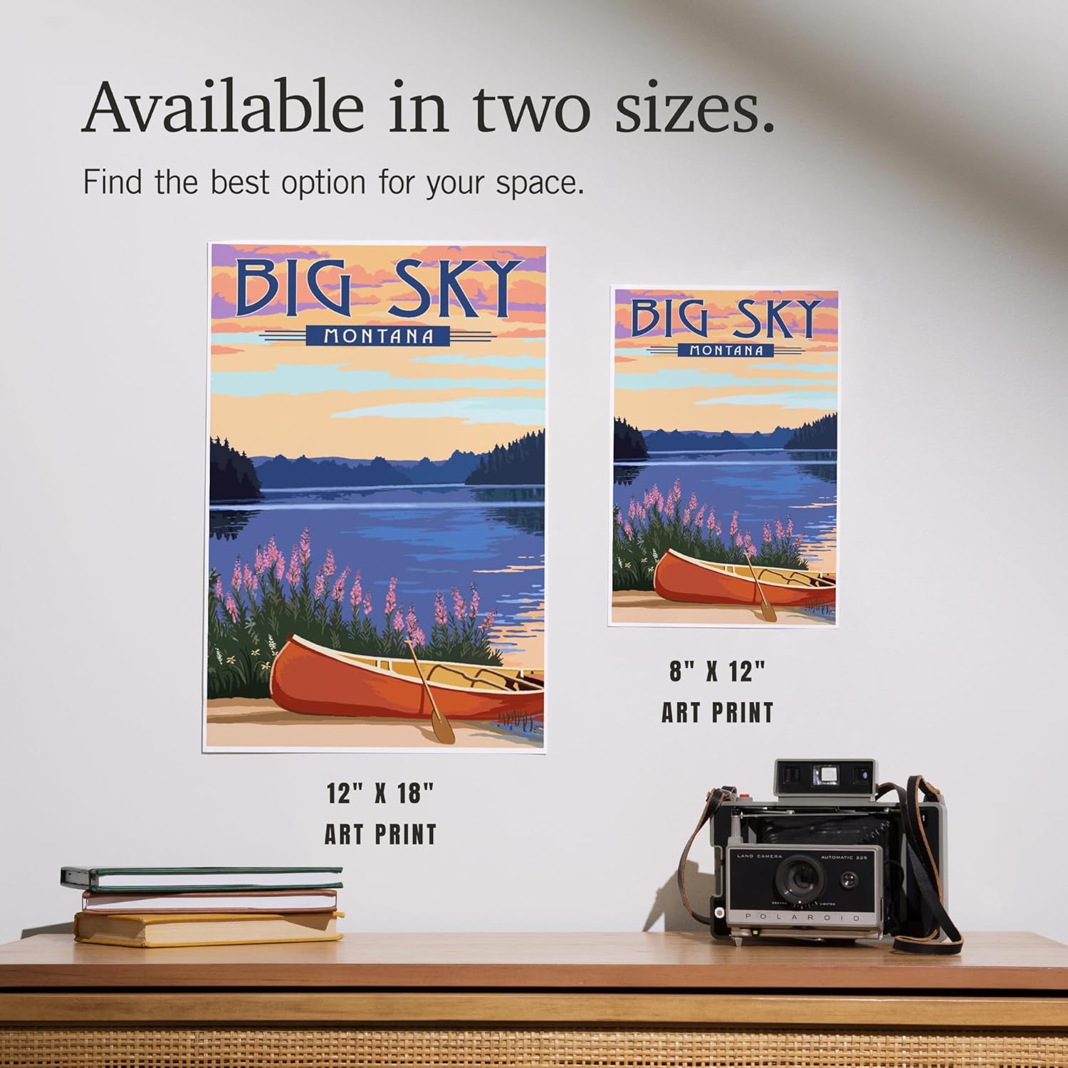 Lantern Press 8x12 Art Print Big Sky Montana Canoe Lake