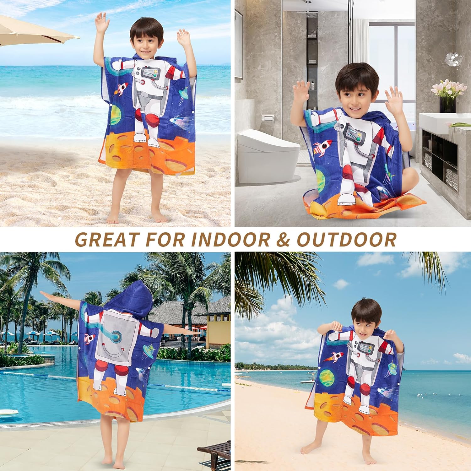 100 Cotton Hooded Towel for Toddlers 2-6 Years 1