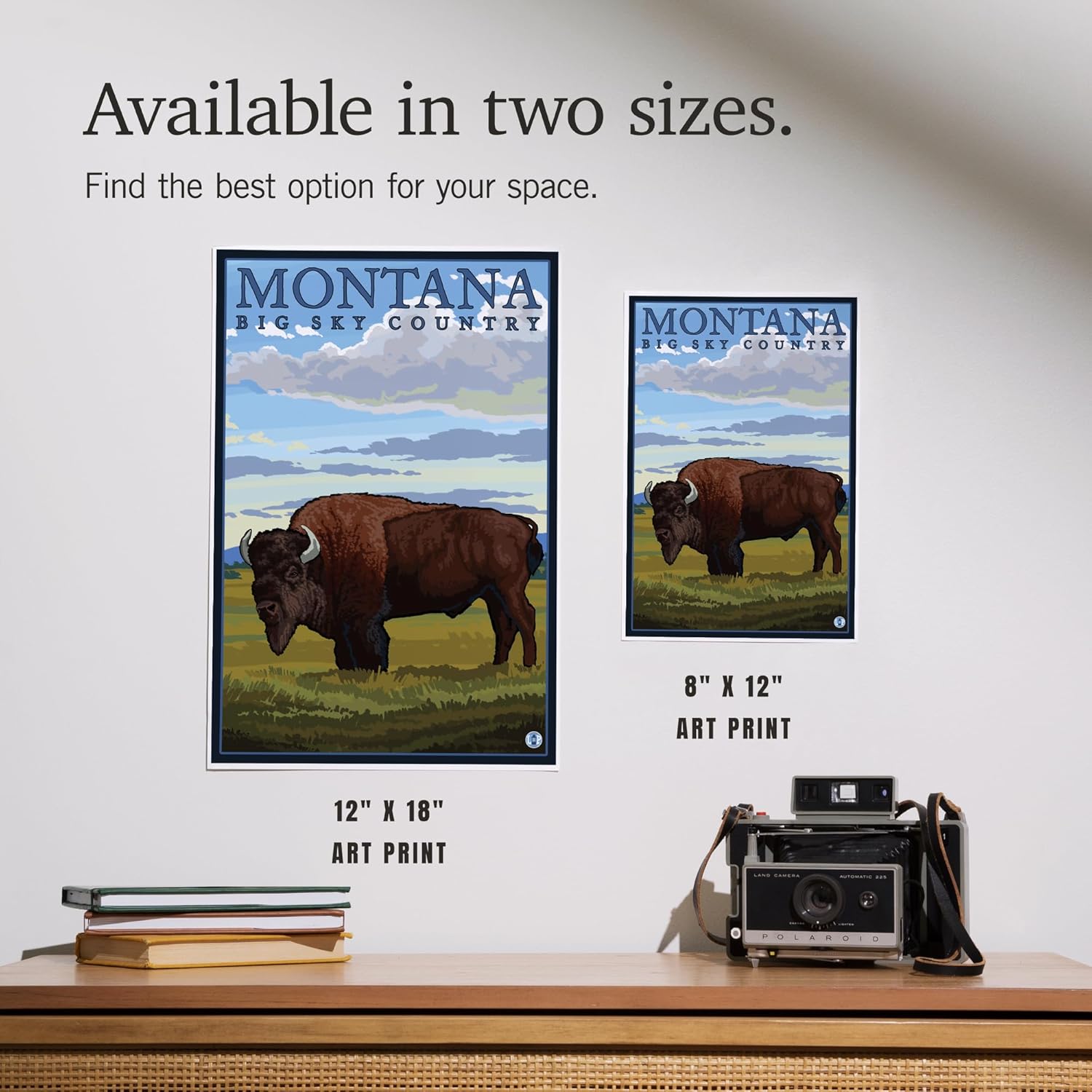 Lantern Press 8x12 Art Print Montana Big Sky Country Bison