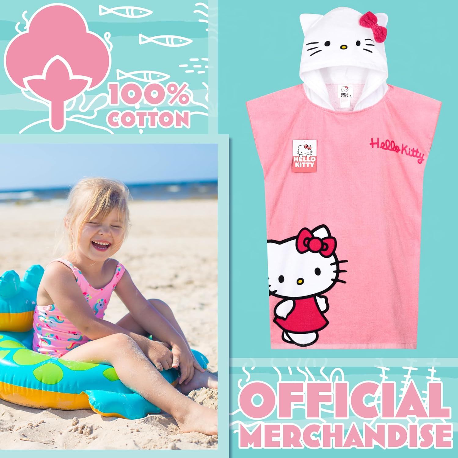 Hello Kitty Hooded Beach Towel for Kids