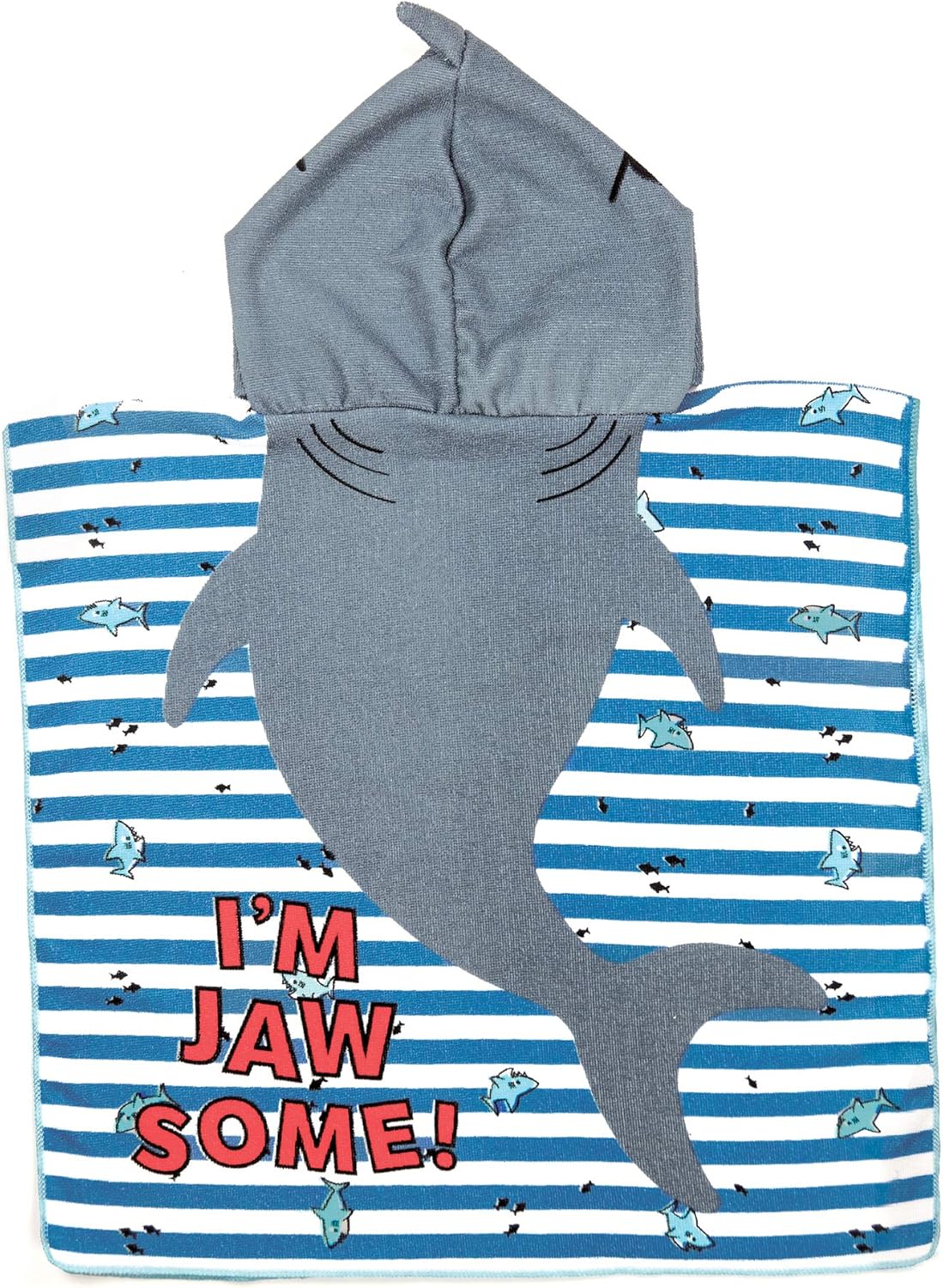 Juice Box Kids Hooded Poncho Terry Towel Shark One Size