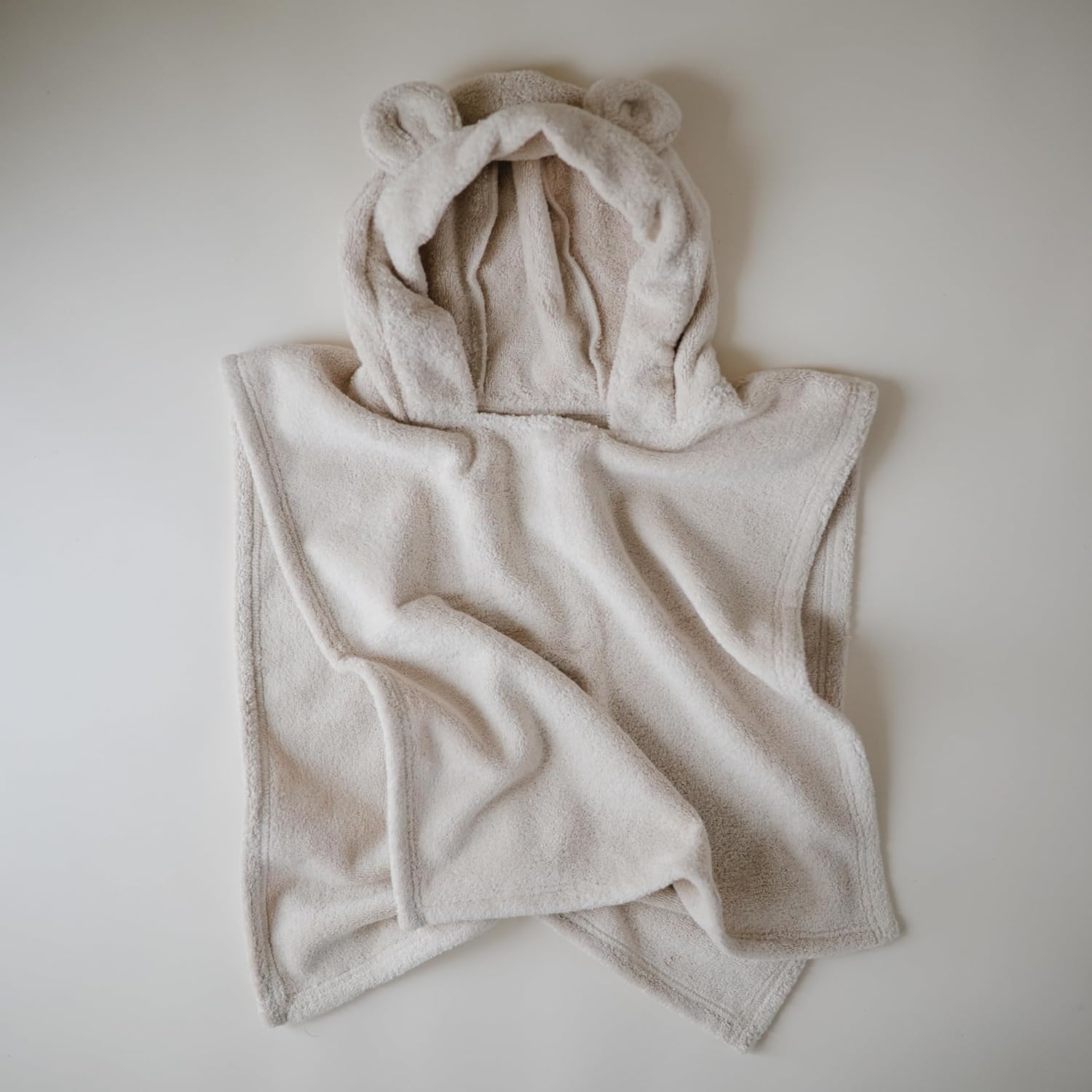 Mushie Poncho Towel for Kids Fog 1-3 Years