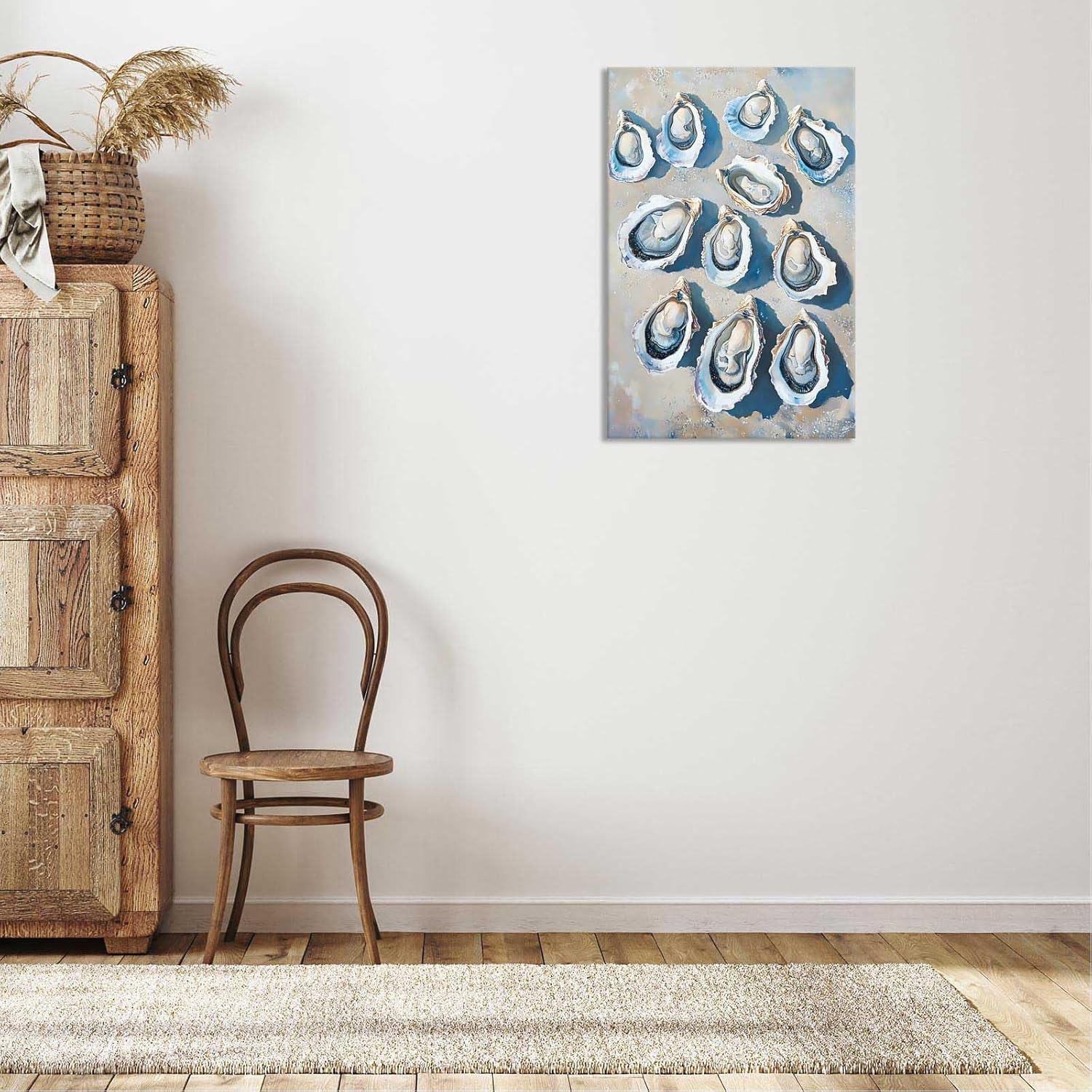 Retro Simple Oyster Poster 12x16in Framed
