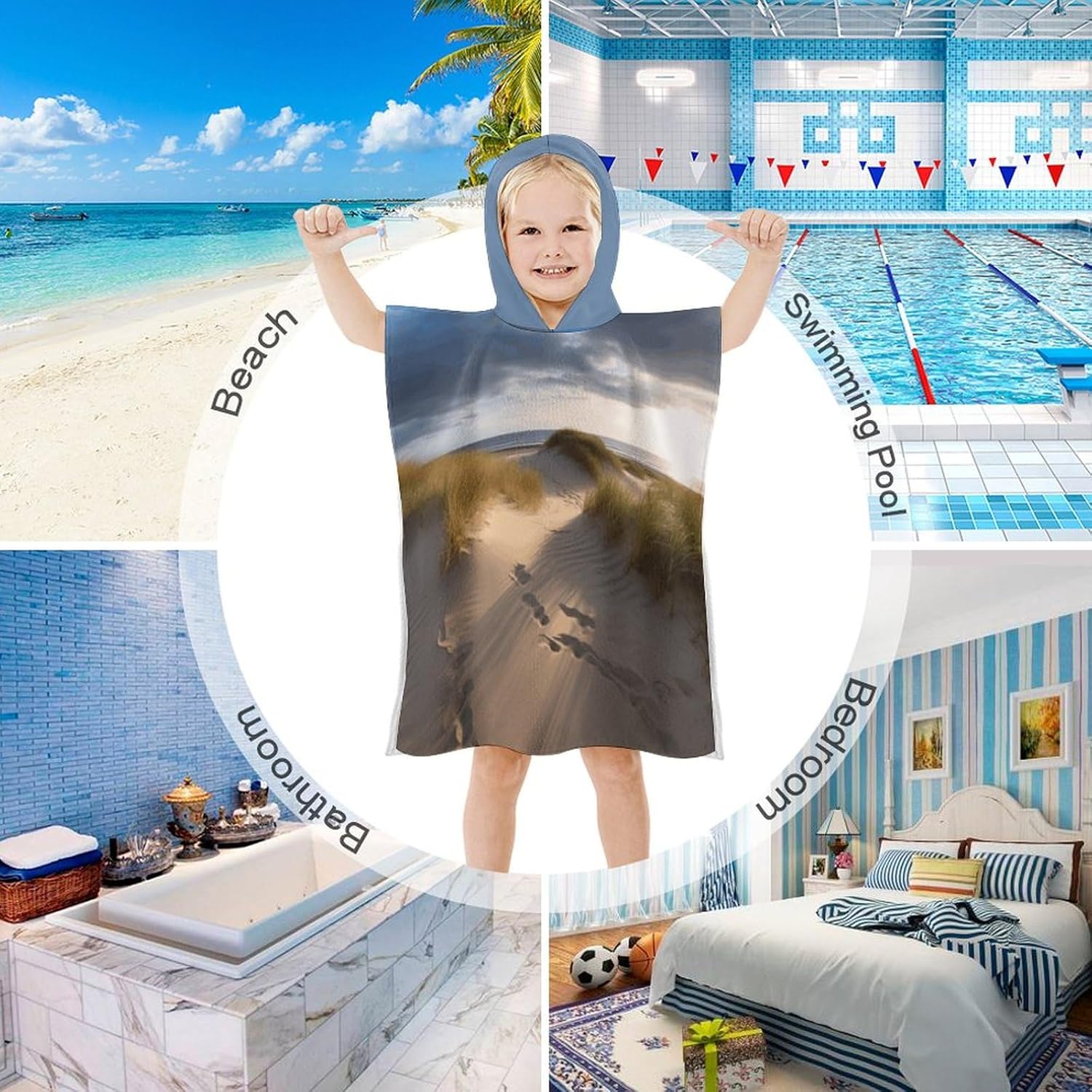YTDRZ Kids Hooded Beach Towel with Hood