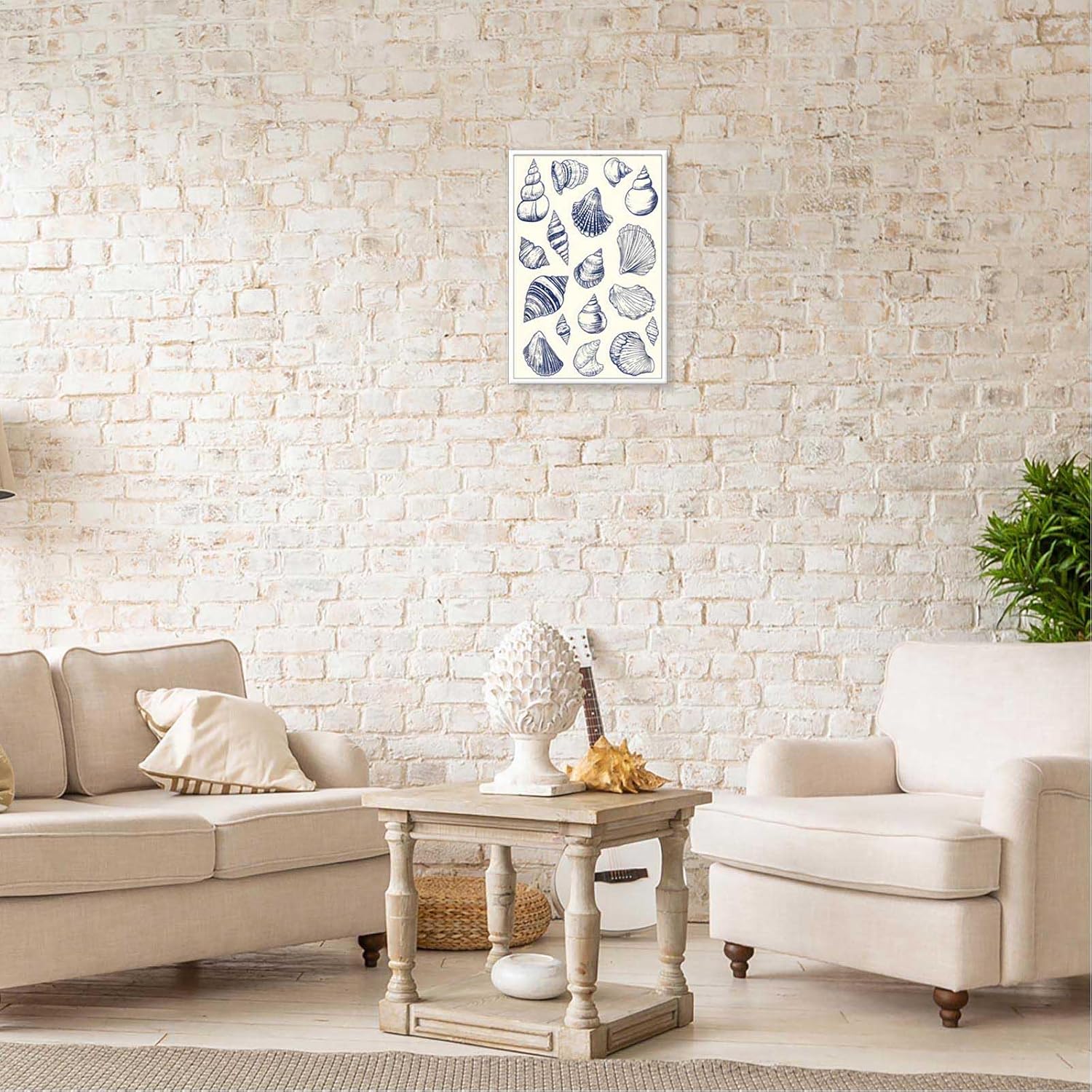 Retro Simple Shell Poster 12x16in Unframed