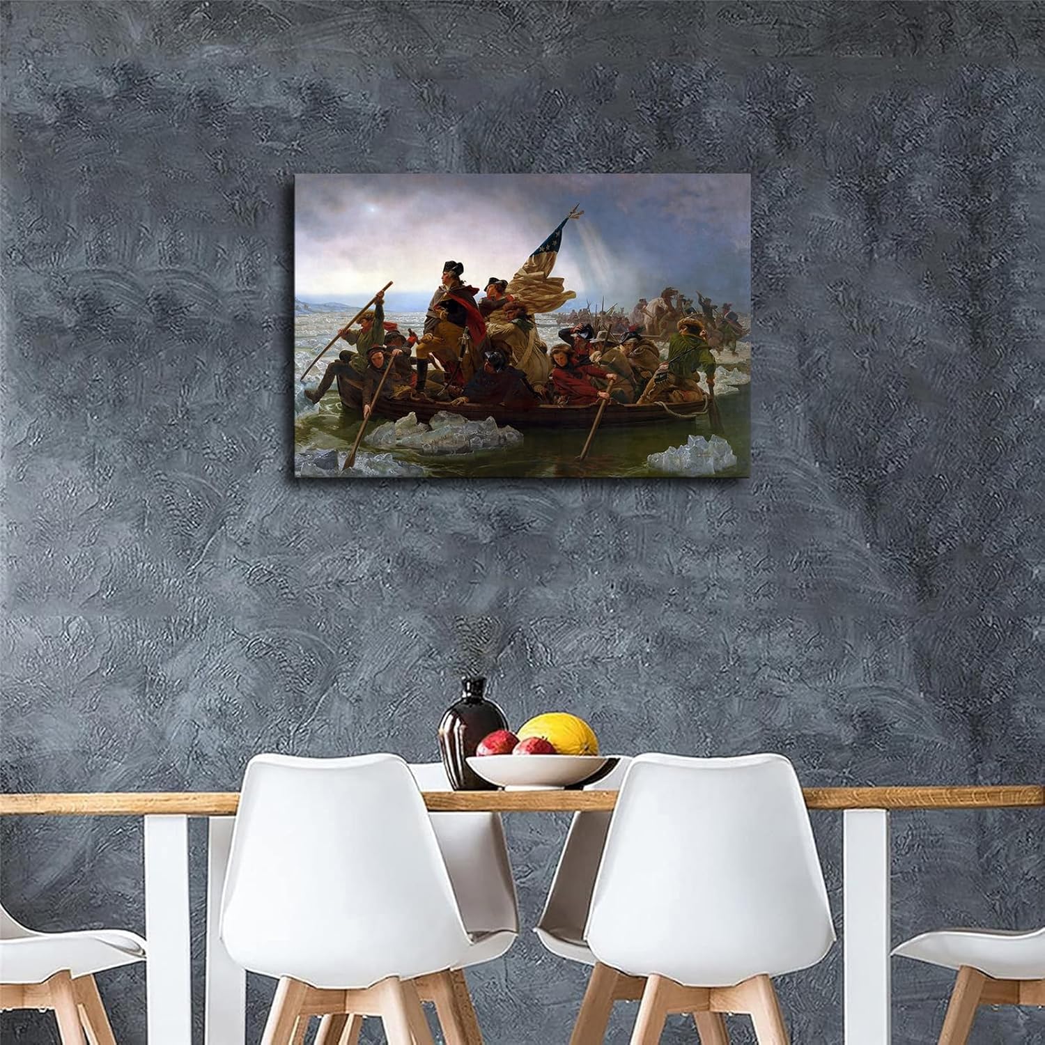 George Washington Crossing The Delaware Poster Canvas Wall Art Print 24x36inch Unframed