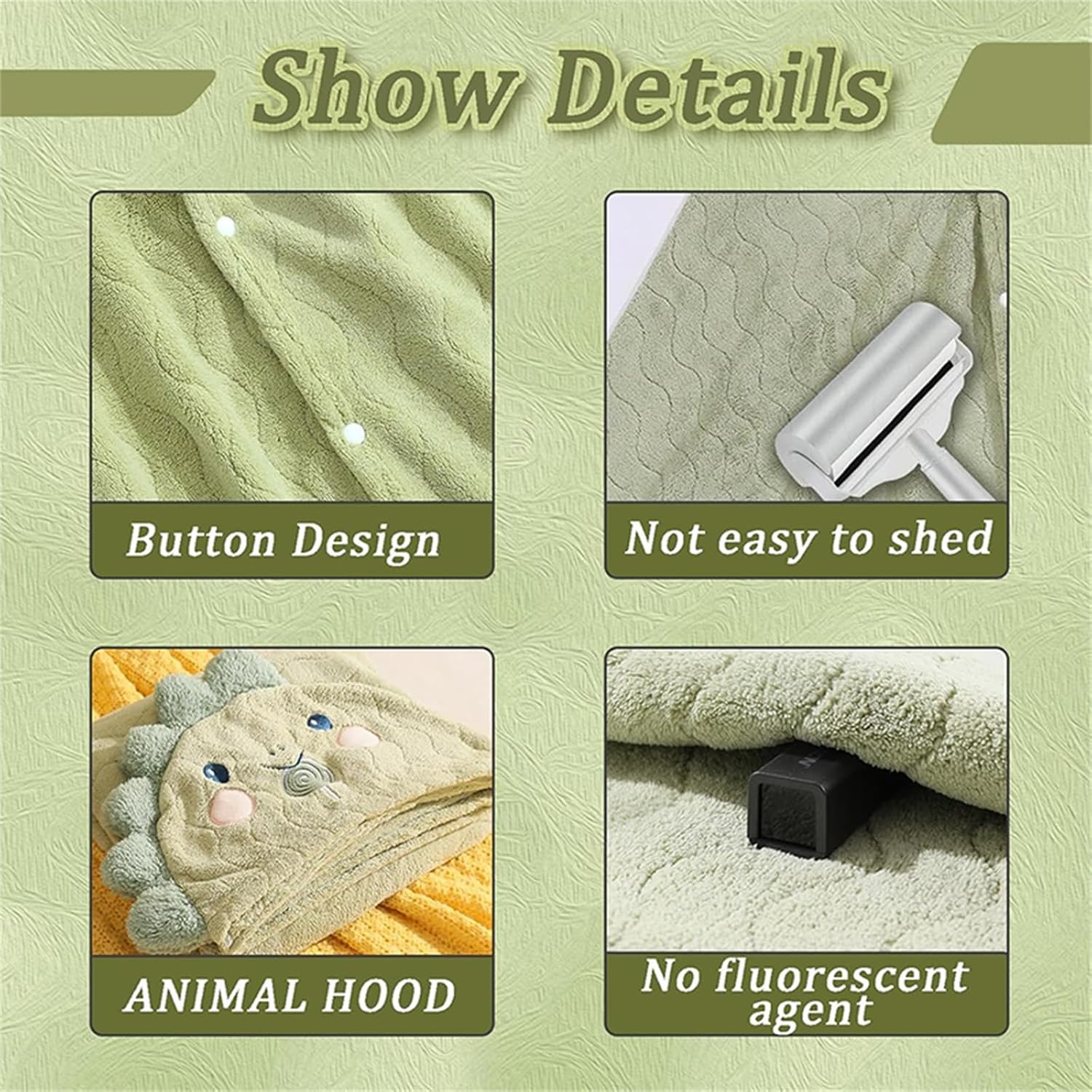 Kids Hooded Bath Towel Large Soft Quick Drying Animal Print
