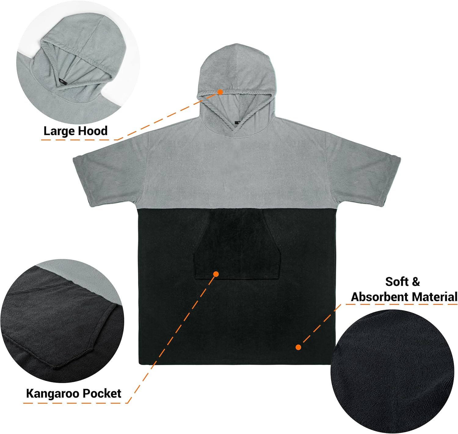 Zingtto Kids Hooded Beach Towel Surf Poncho