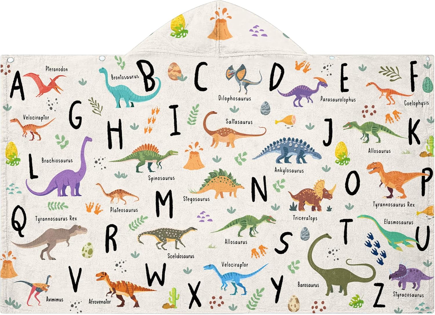 Dinosaur Hooded Beach Towel for Kids 30x50
