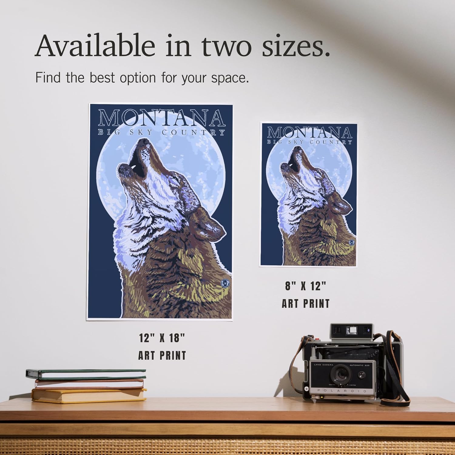 Lantern Press 8x12 Art Print Montana Big Sky Country Howling Wolf