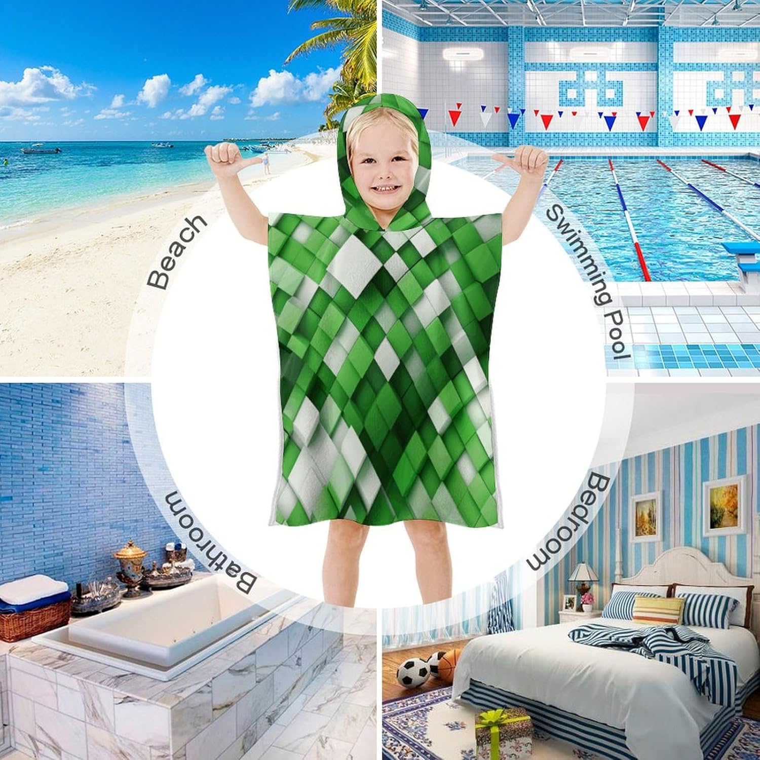 Kids Bath Towel with Hooded Design