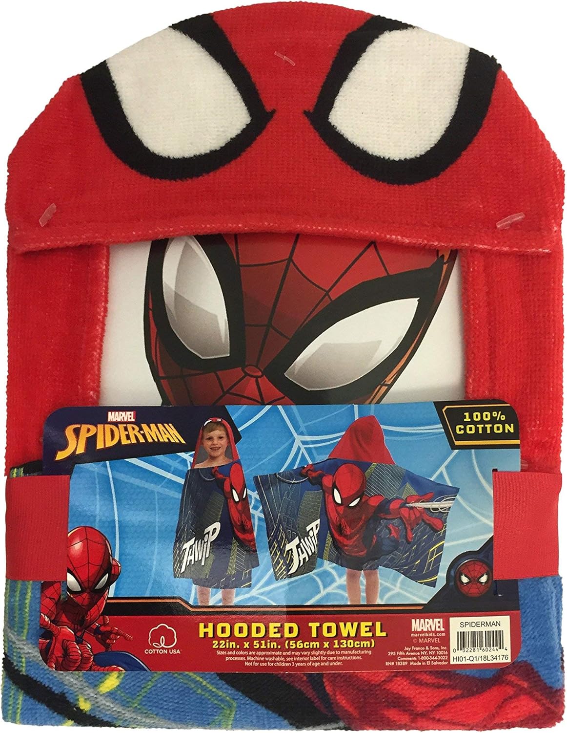 Jay Franco Kids Hooded Towel Spiderman