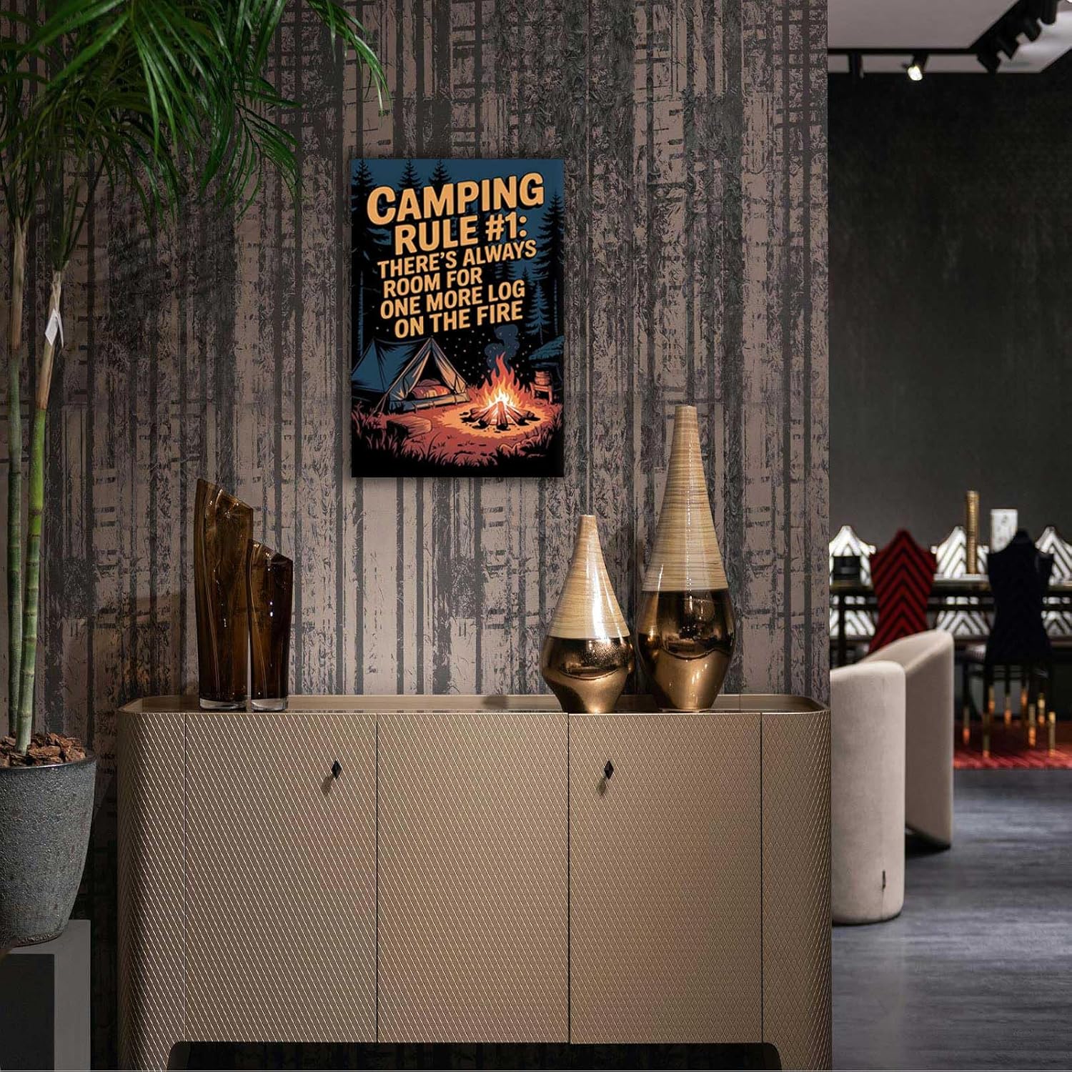 Vintage Camping Posters 24x36in Framed Wall Art