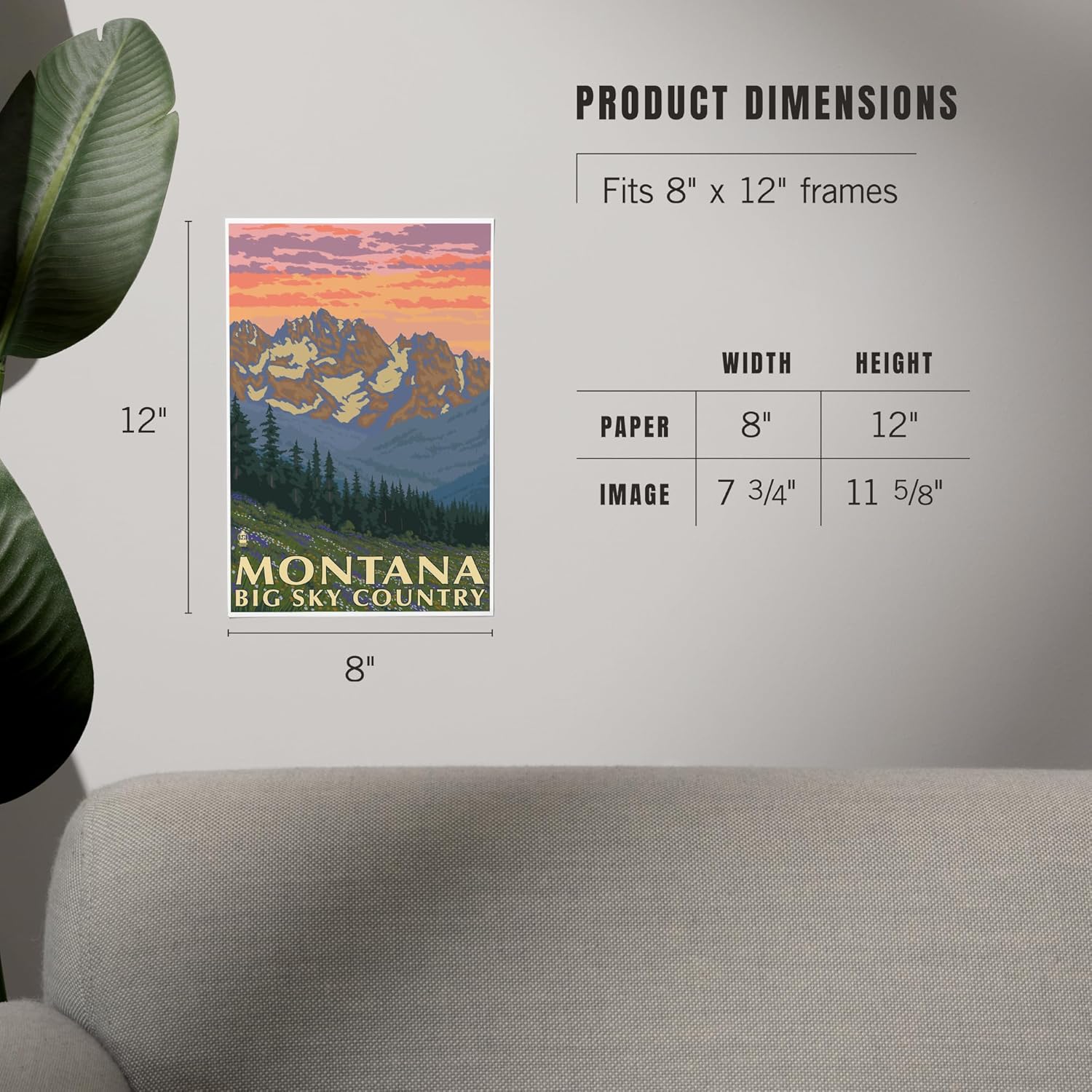 Lantern Press 8x12 Art Print Montana Big Sky Country Spring Flowers