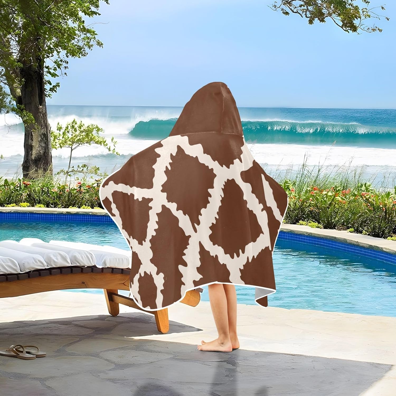 Susiyo Kids Hooded Bath Towel Giraffe Skin 235x50 Inch