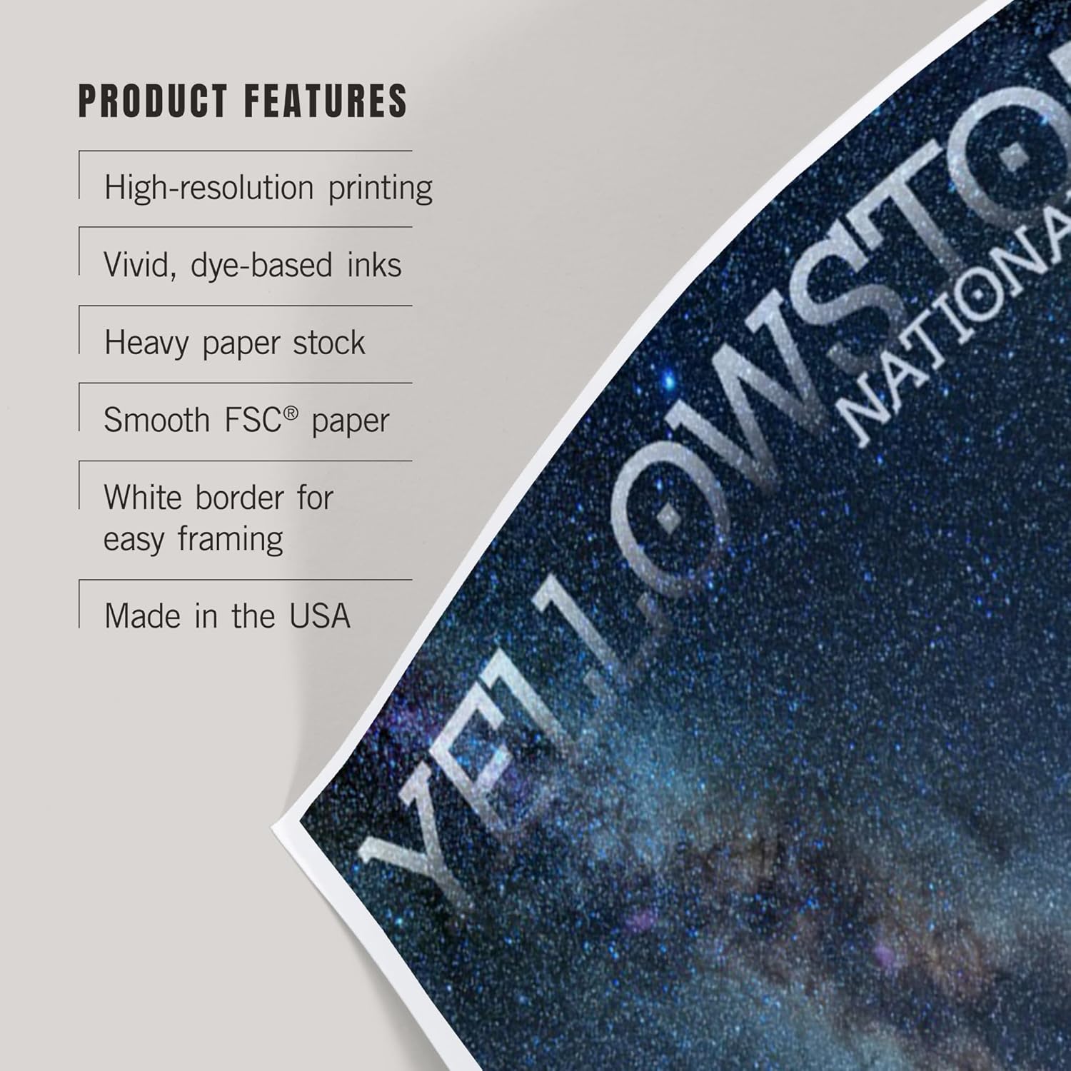 Lantern Press 8x12 Art Print Yellowstone Night Sky Old Faithful