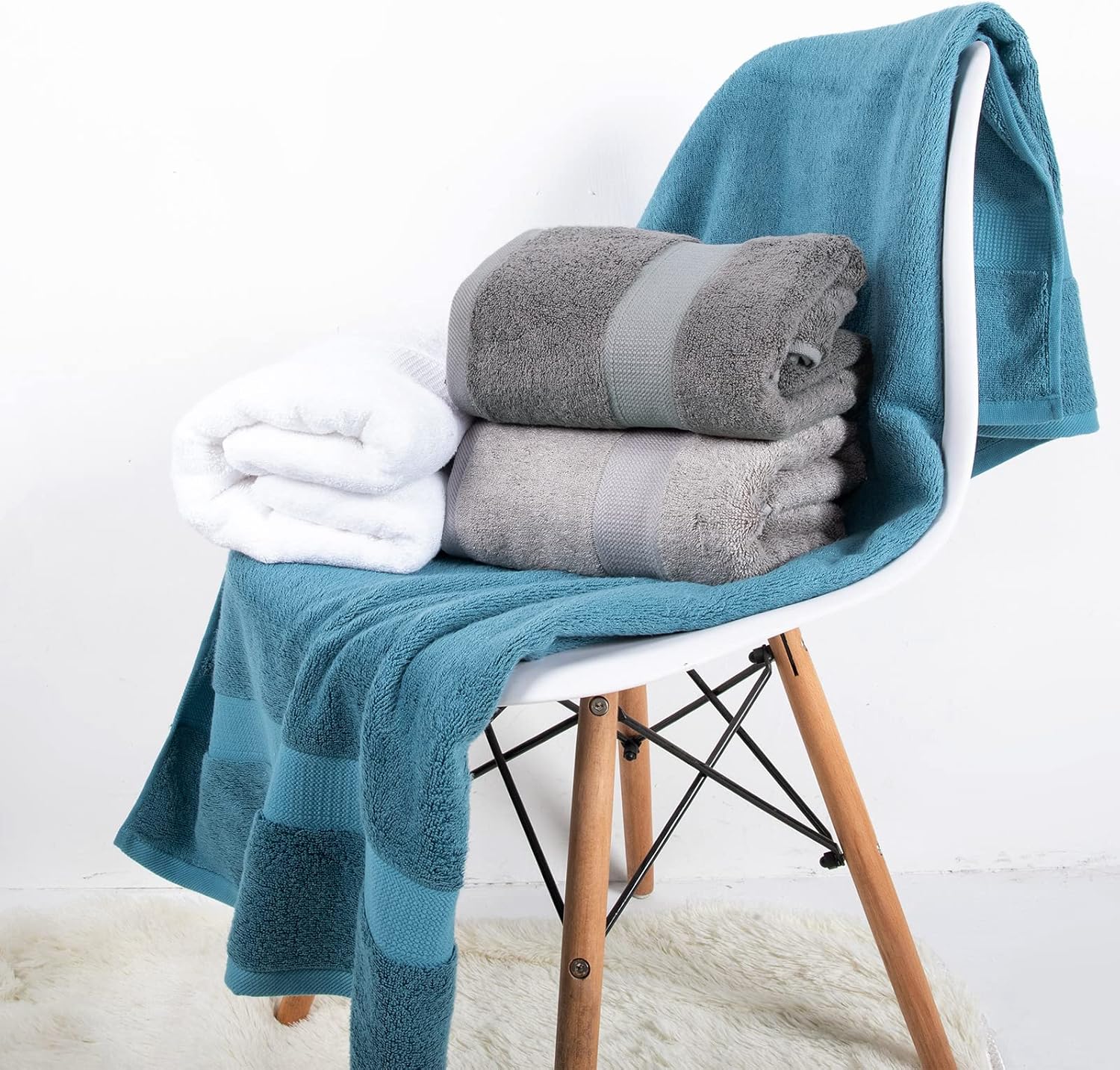 CANFOISON Extra Large Bath Towel 35x70 White