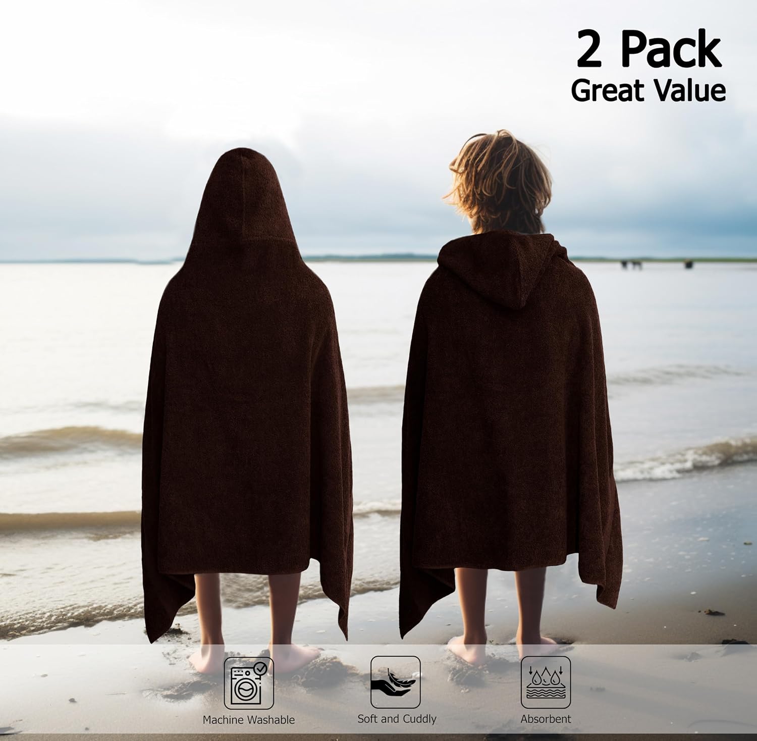 Original Kids Hooded Bath Towel Wrap 2 Pack