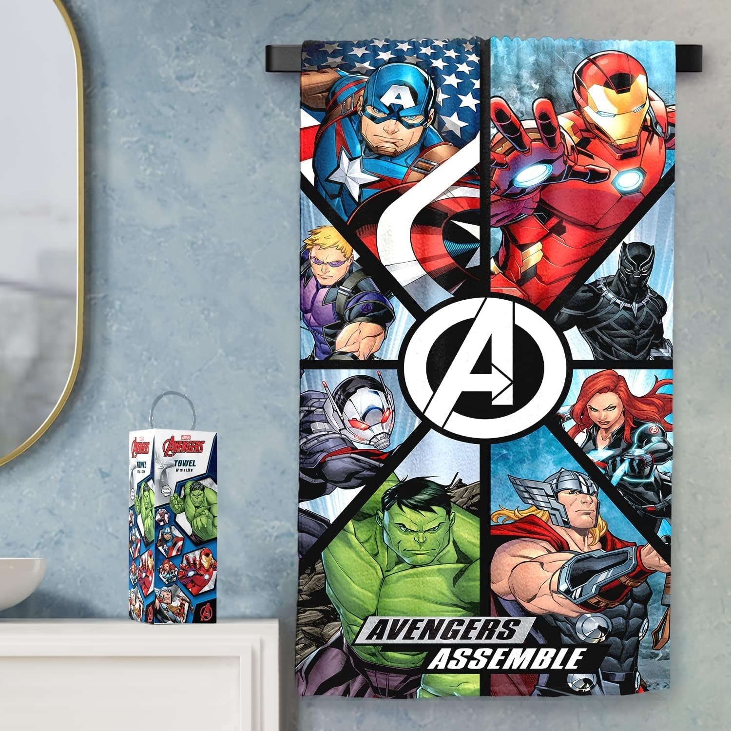 ROYAL WEAR Kids Avengers Character Bath Towel Set