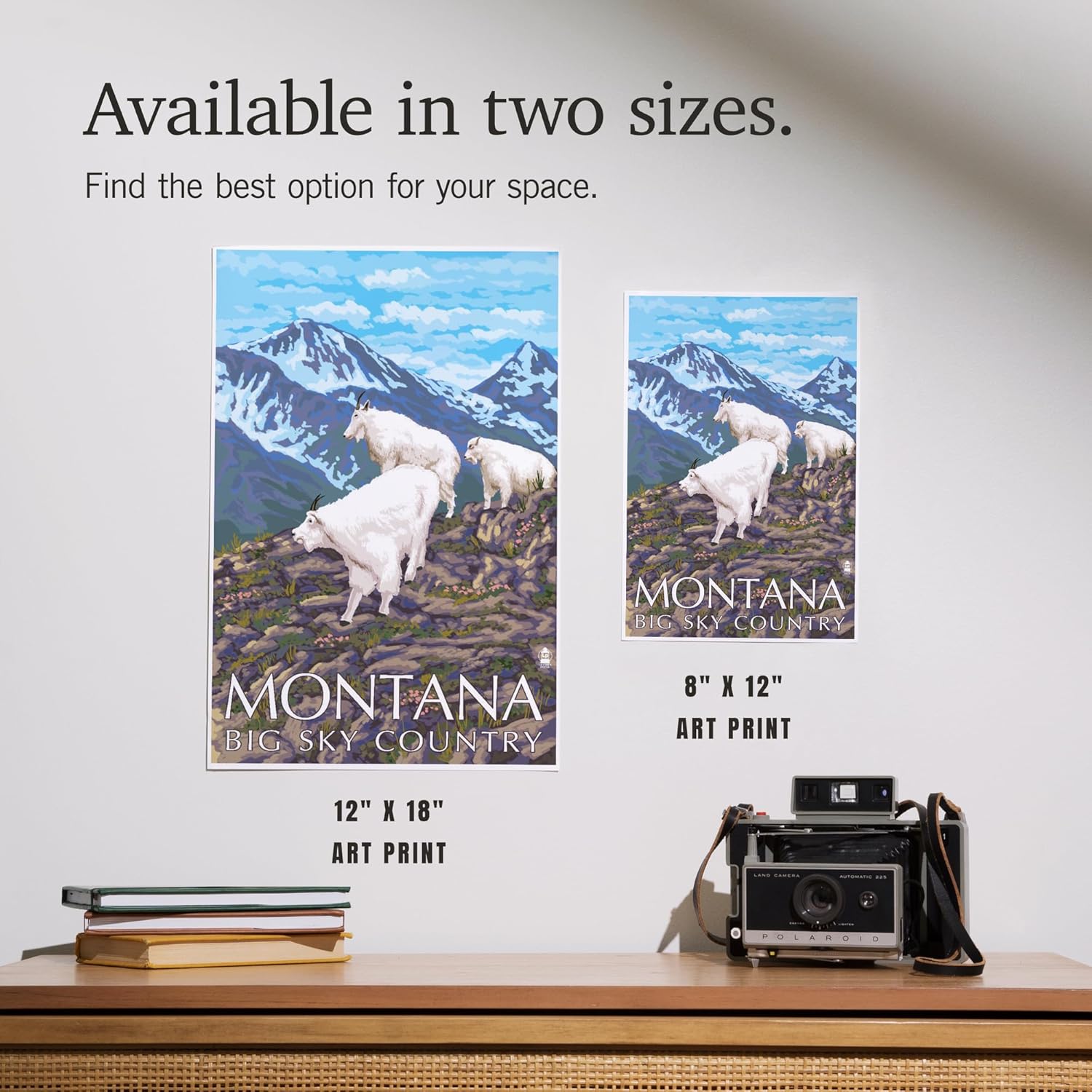 Lantern Press 8x12 Art Print Montana Big Sky Country Mountain Goats