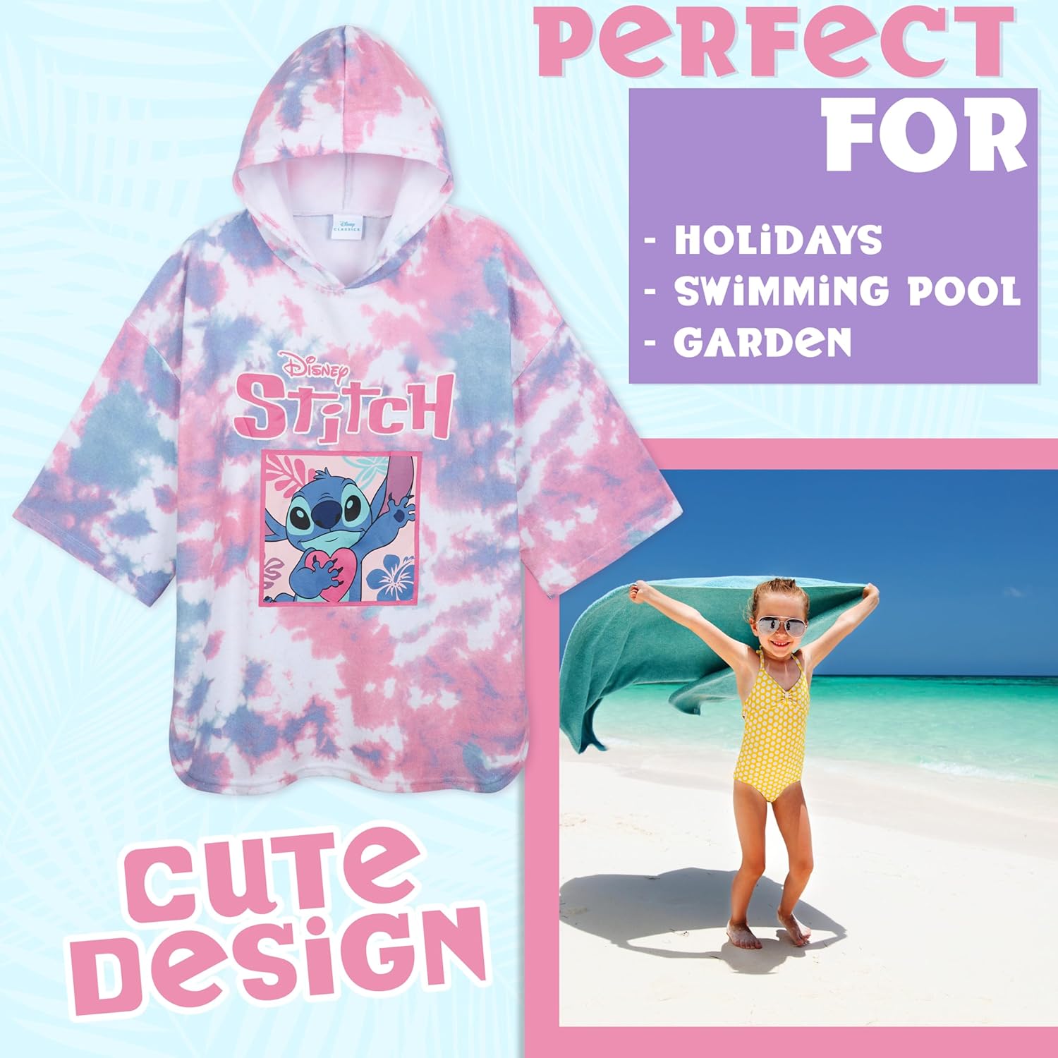 Disney Stitch Hooded Bath Towel for Kids