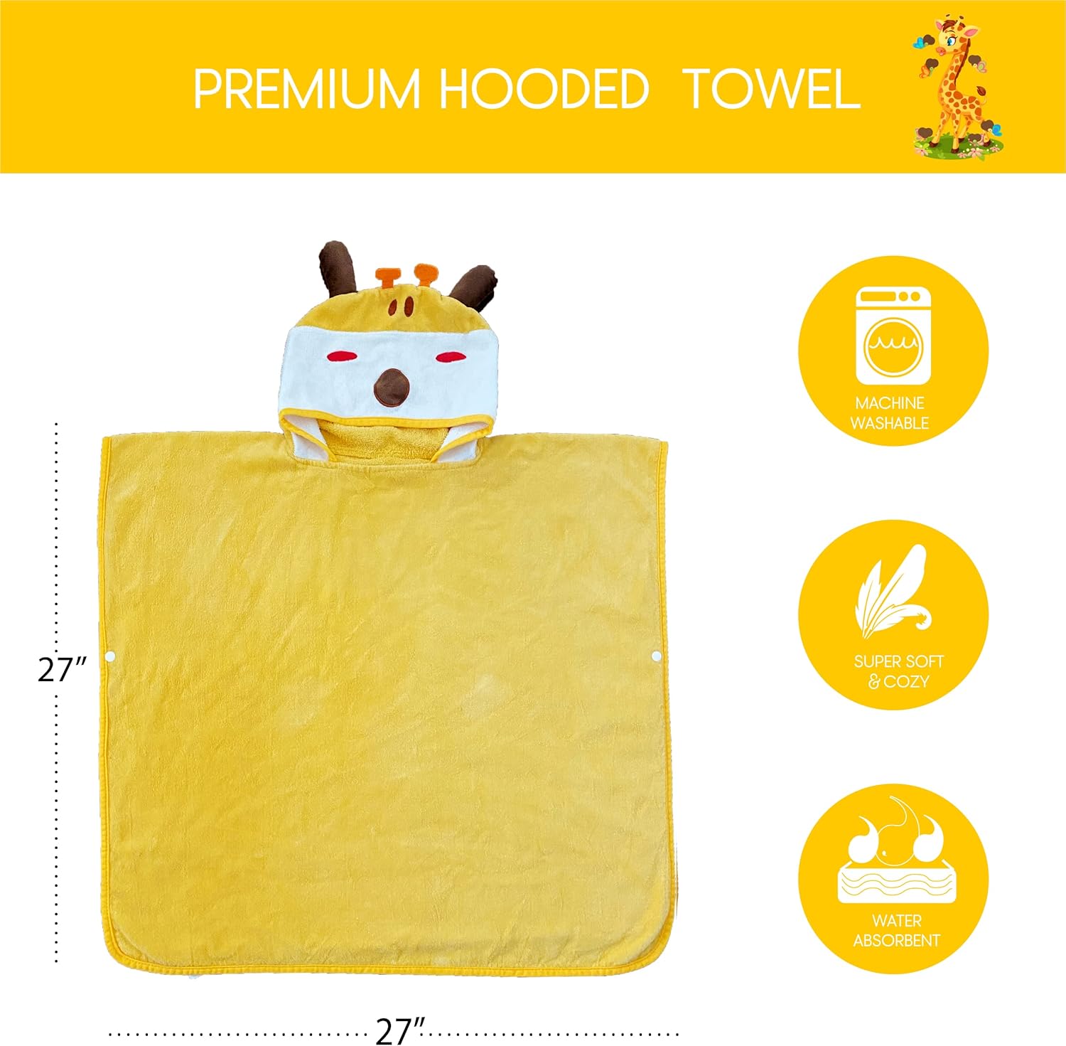 Premium Toddler Hooded Beach Towel for Boys Girls